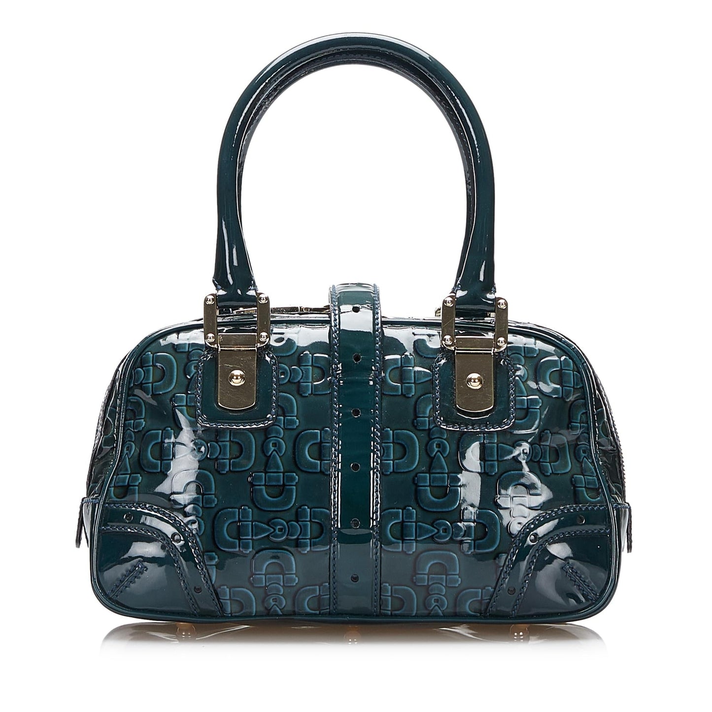 Gucci Horsebit SHG-eObUnw Leather Patent Green Satchel Bag