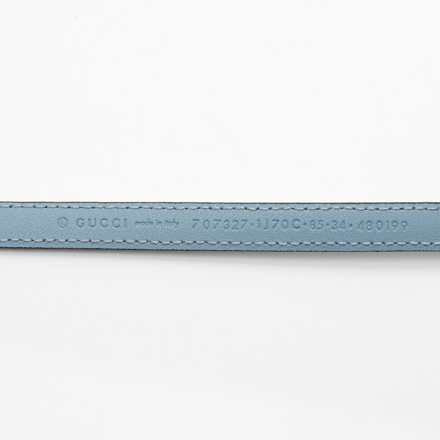 Gucci GG Marmont Slim Belt - Leather Patent Blue Accessory