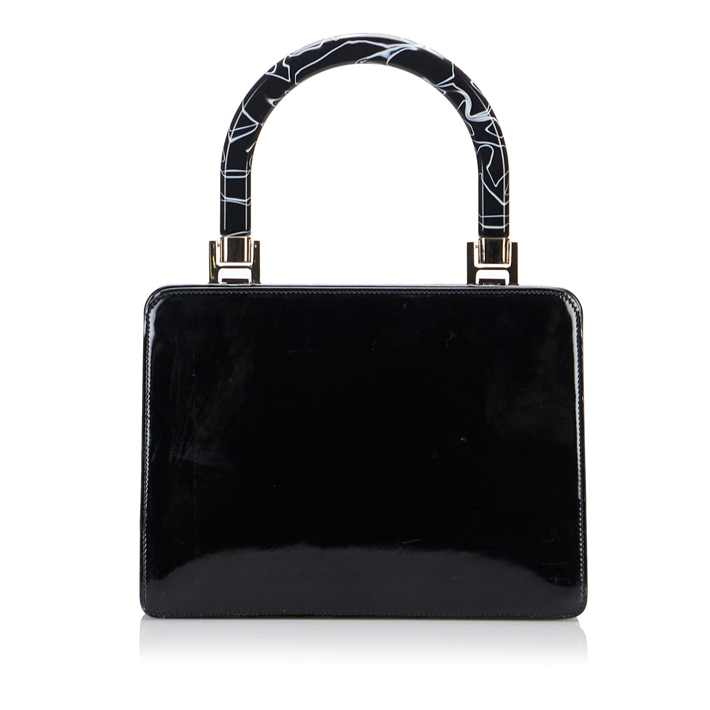 Gucci SHG-6H1CTI Leather Patent Black Satchel Bag
