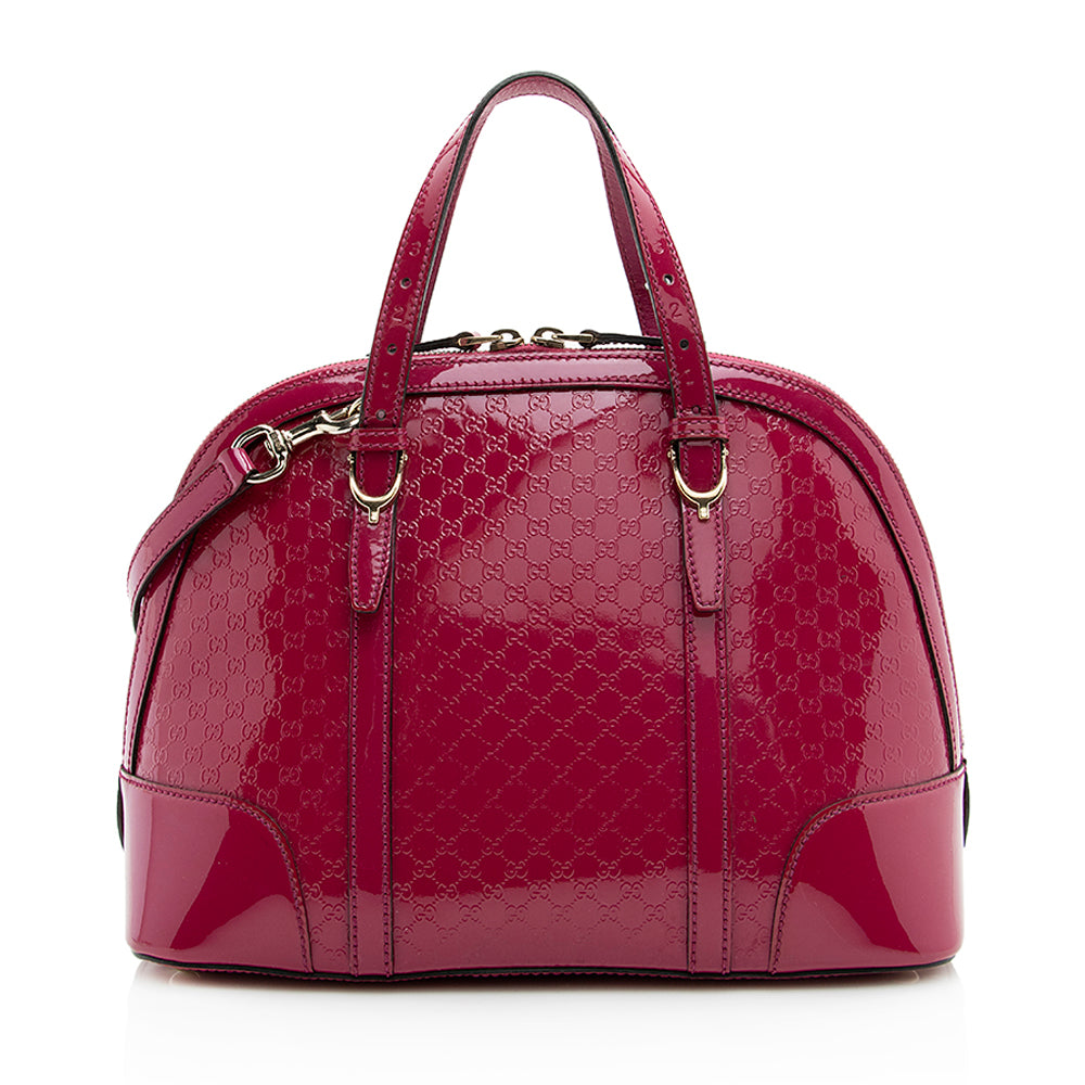 Gucci Microguccissima Nice SHF Leather Patent Pink Satchel Bag