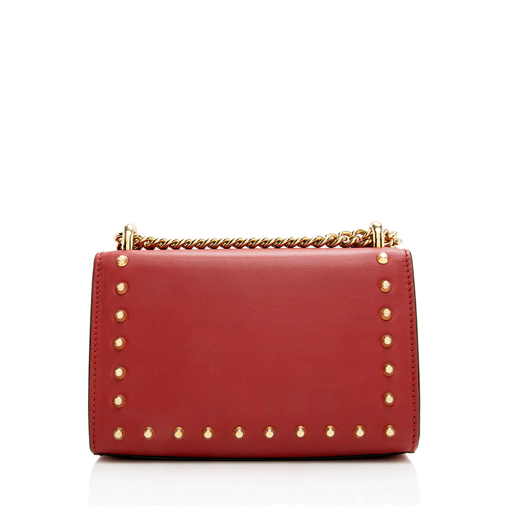 Gucci Pearl Embellished Padlock - FINAL Leather Red Small Crossbody Bag