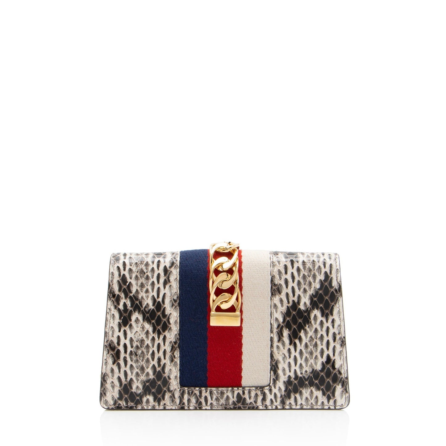 Gucci Python Floral Embroidered Sylvie Super Shoulder Bag Mini Crossbody Bag