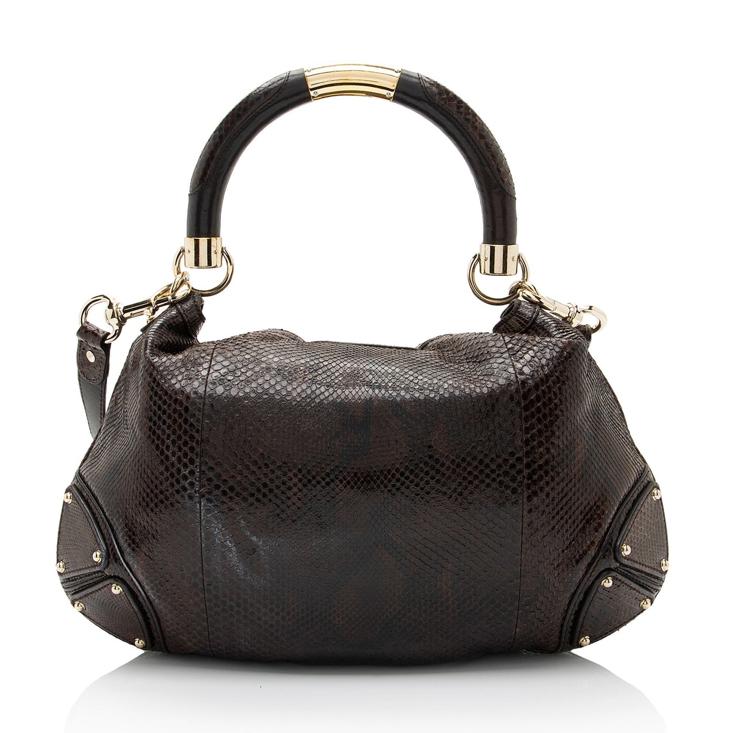 Gucci Indy SHF-o6MQCe Leather Python Brown Medium Shoulder Bag