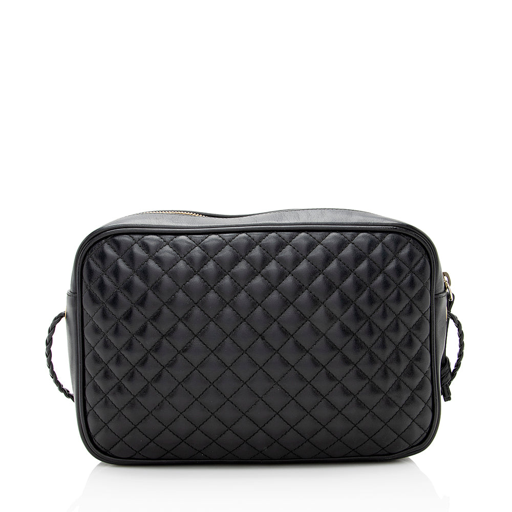 Gucci Trapuntata SHF Quilted Leather Nylon Black Crossbody Bag