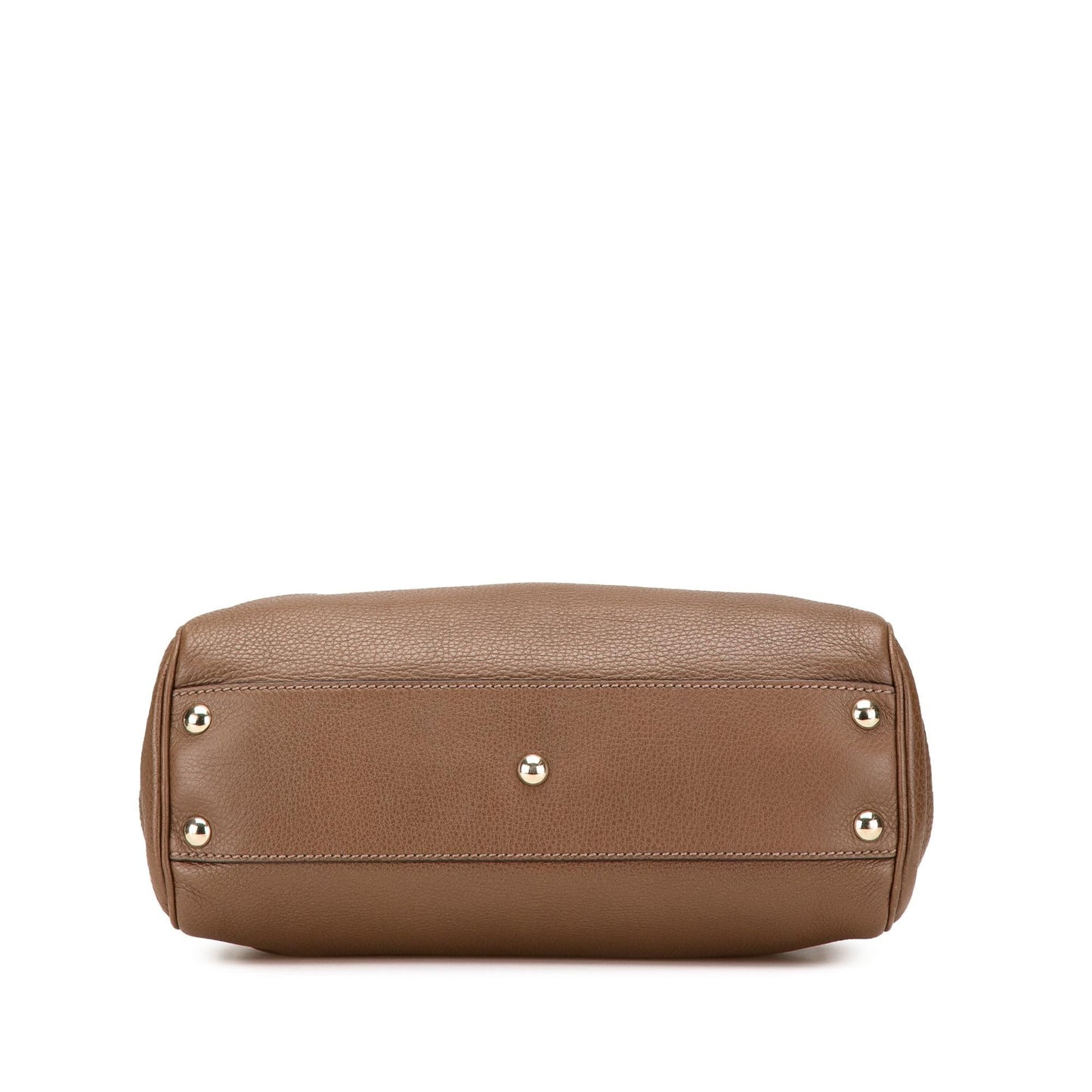 Gucci Bamboo Shopper Calf Calfskin Brown Small Satchel Bag