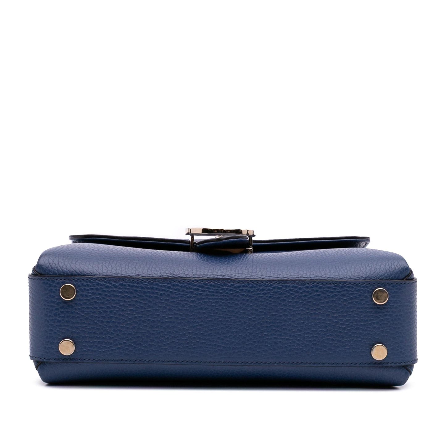 Gucci Dollar Interlocking G Calf Blue Small Satchel Bag