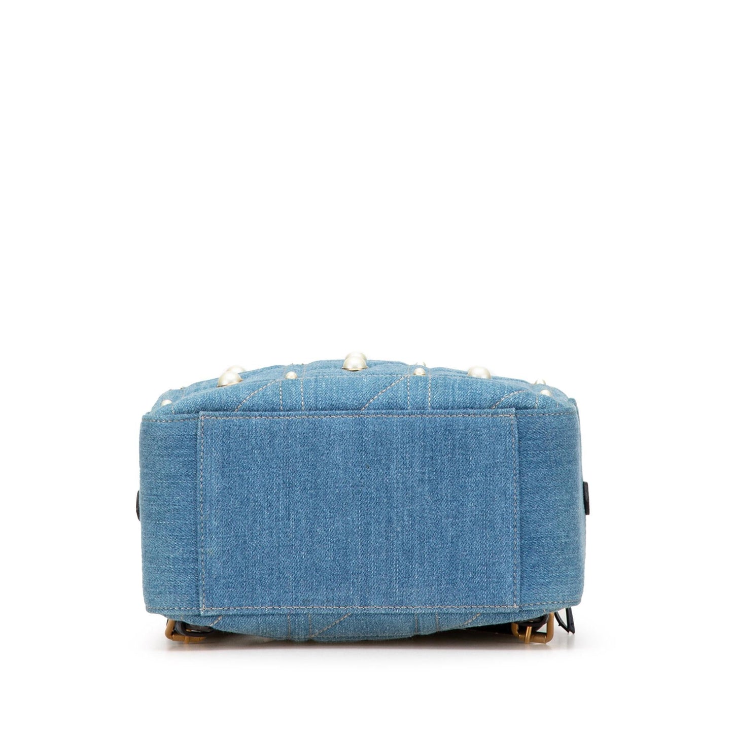 Gucci GG Marmont Pearl Backpack Denim Calf Blue Small Backpack 1