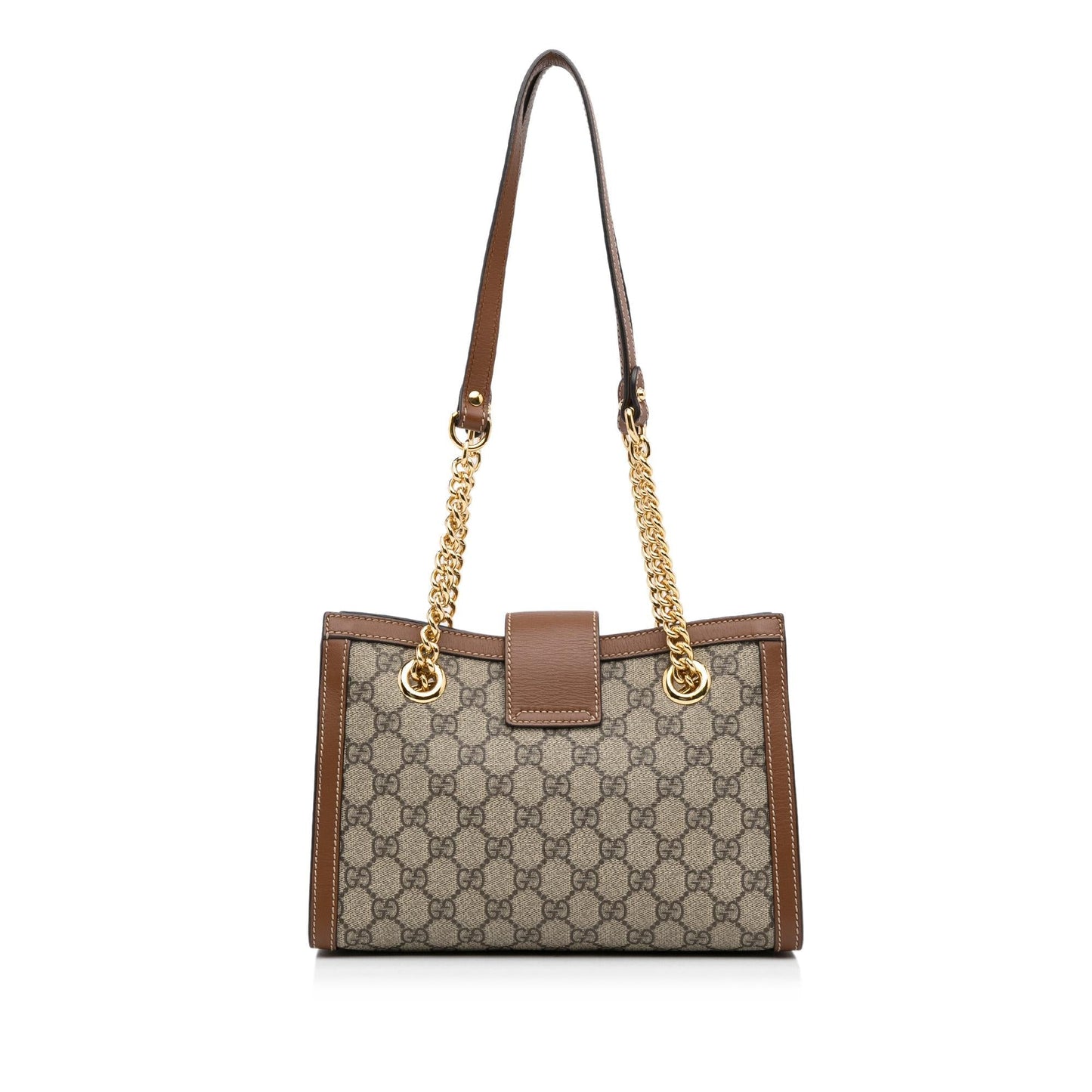 Gucci GG Supreme Padlock SHG-Sftv9N Canvas Calf Brown Small Tote Bag