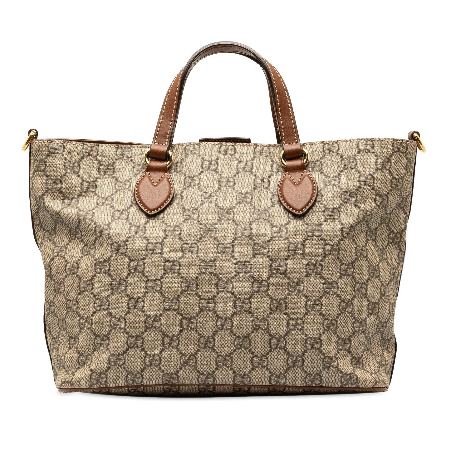 Gucci GG Supreme SHG-yrNoBg Canvas Brown Small Satchel Bag