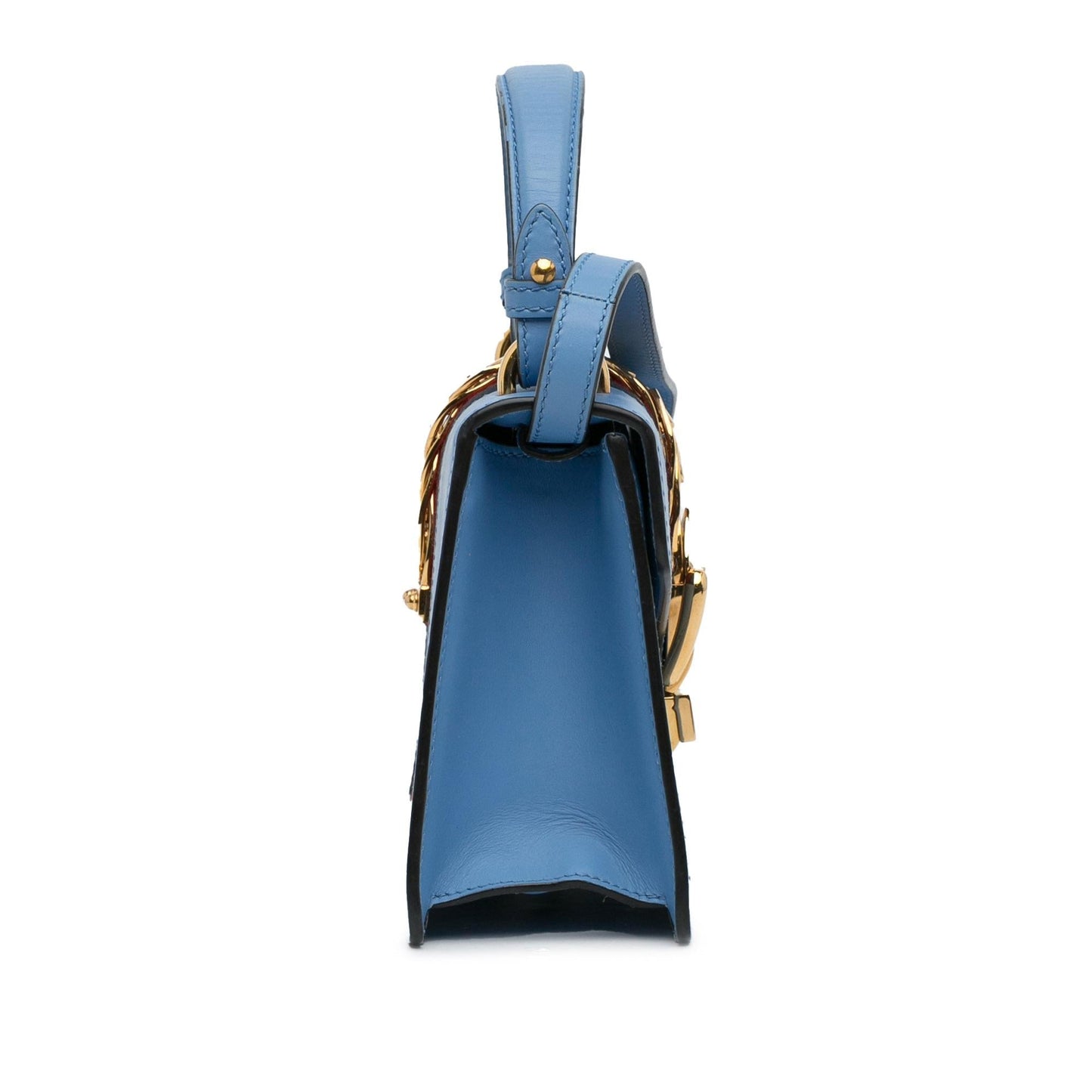 Gucci Sylvie SHG-rA40V1 Leather Calf Blue Small Satchel Bag
