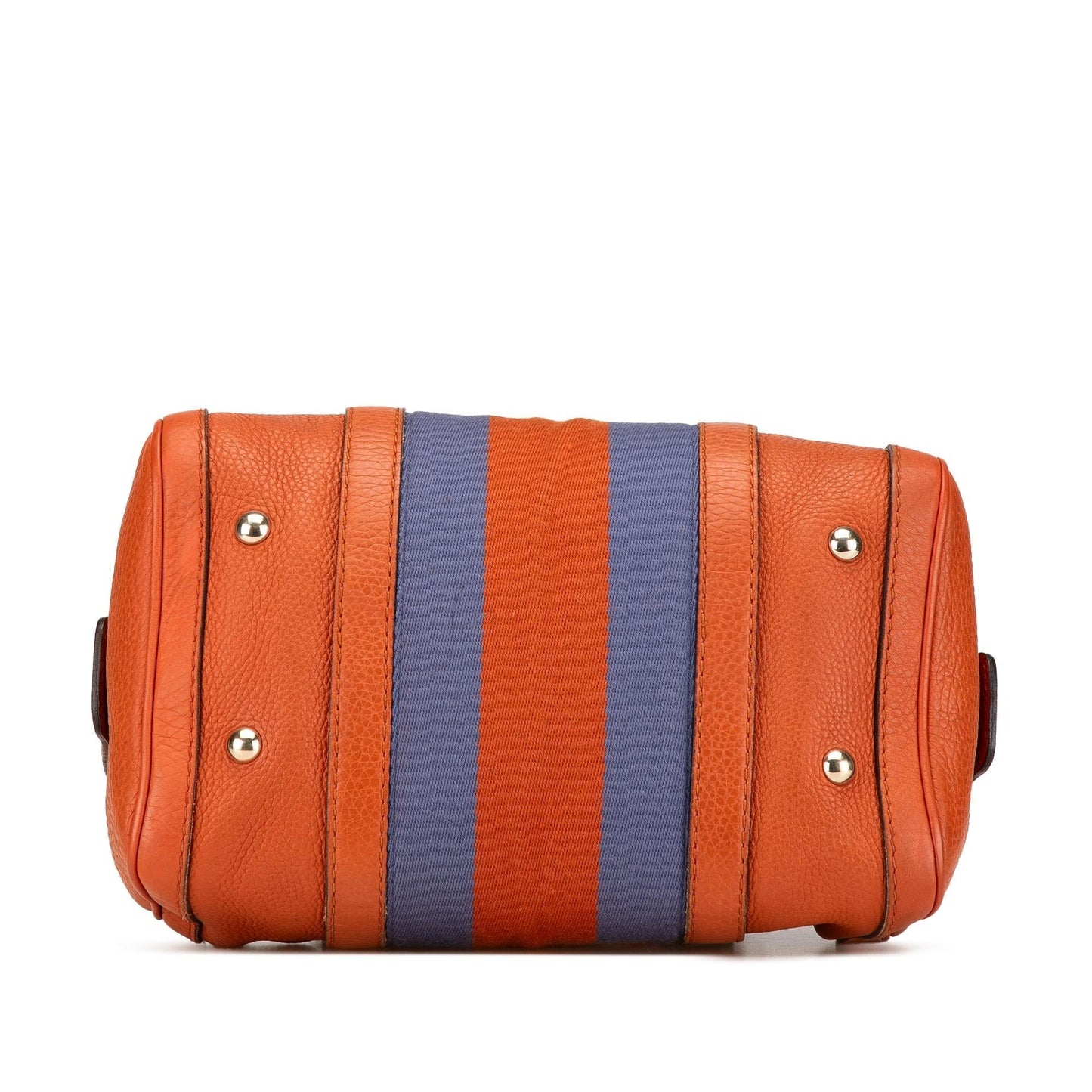 Gucci Web Joy Boston Leather Calf Orange Small Satchel Bag