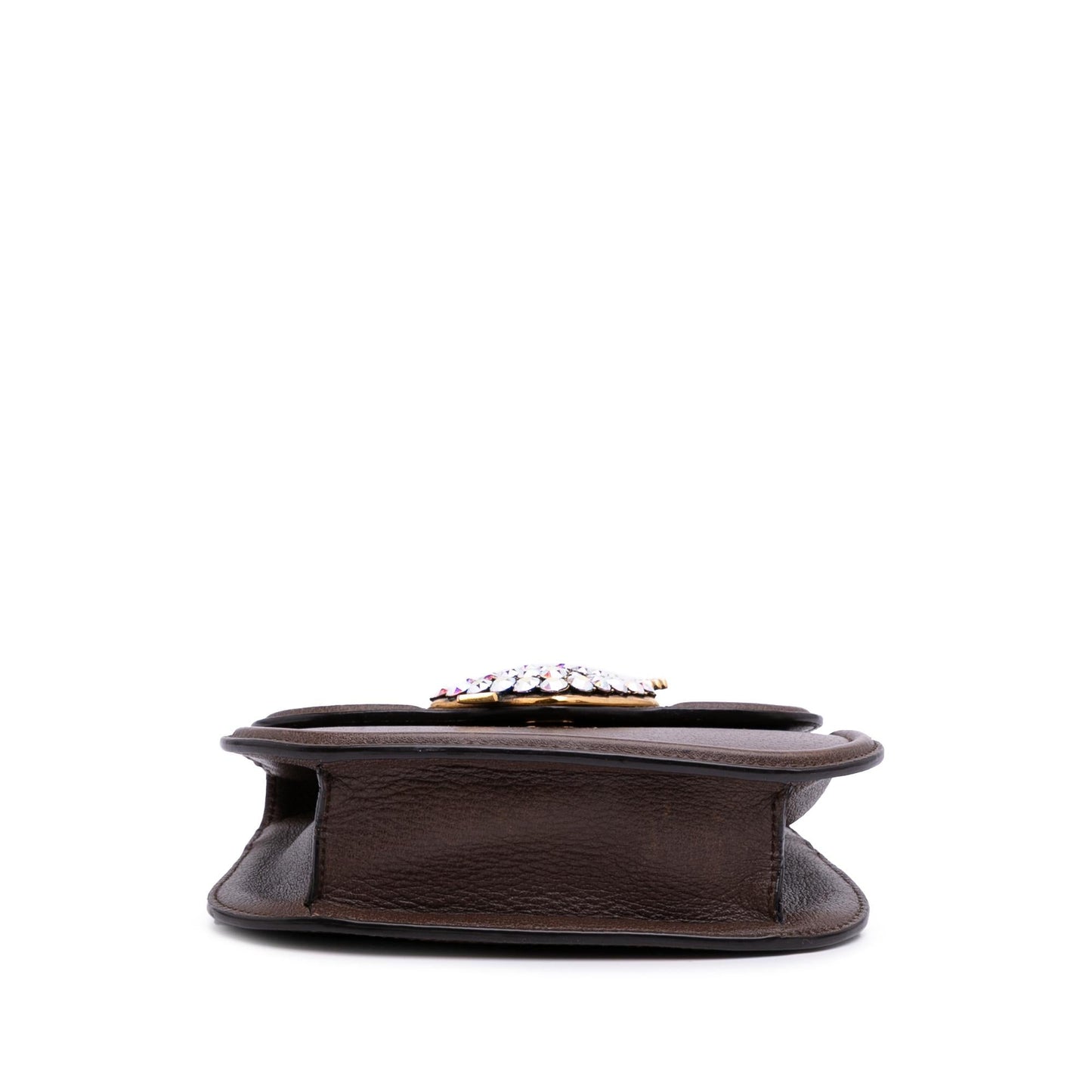 Gucci Linea Totem Crystal Heart Calf Brown Small Crossbody Bag