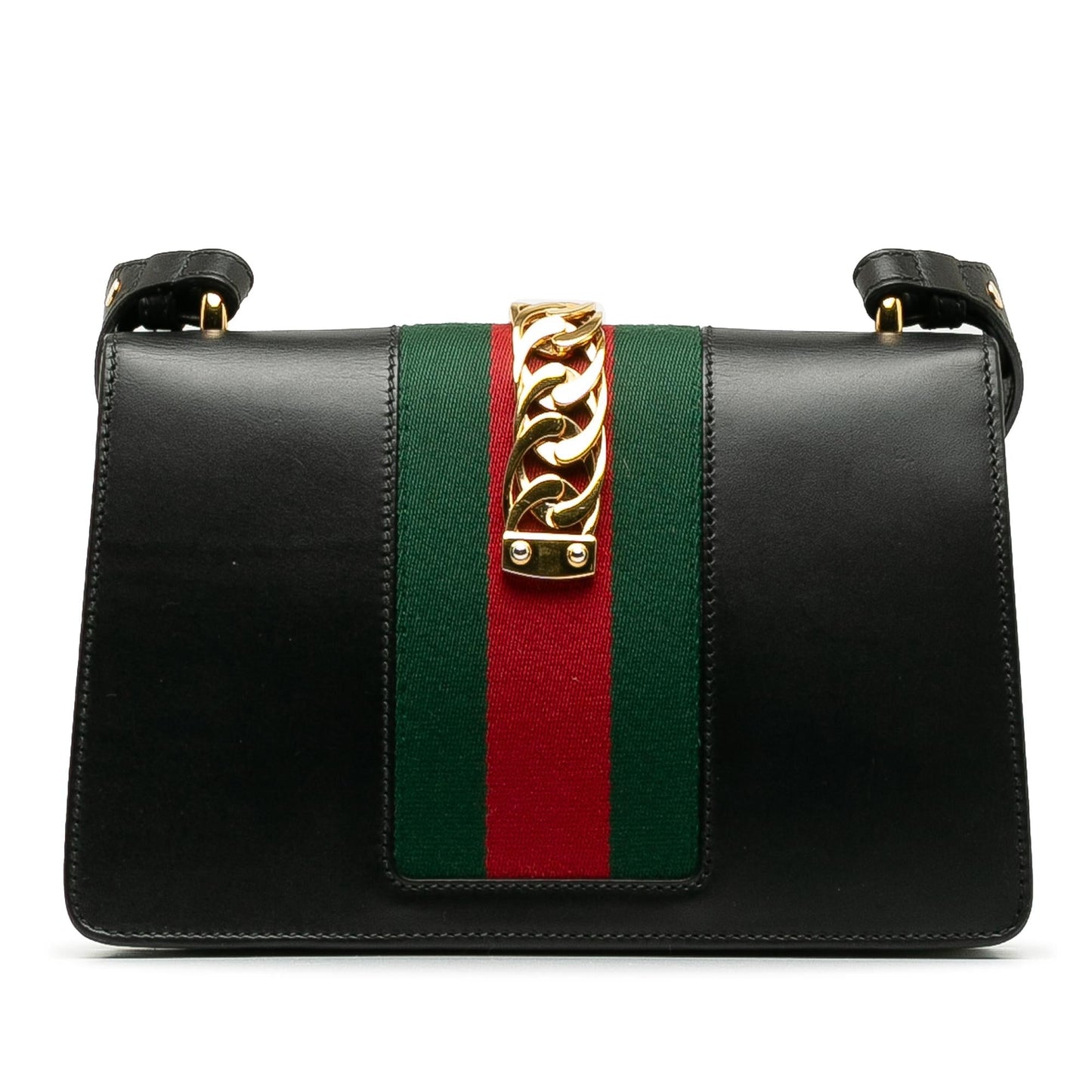 Gucci Sylvie SHG-9GUSps Calf Black Small Satchel Bag
