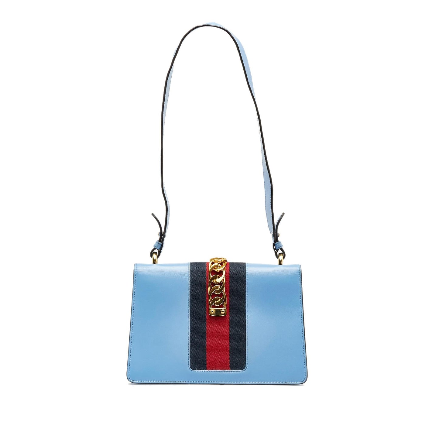 Gucci Sylvie SHG-RgBxq8 Calf Blue Small Shoulder Bag
