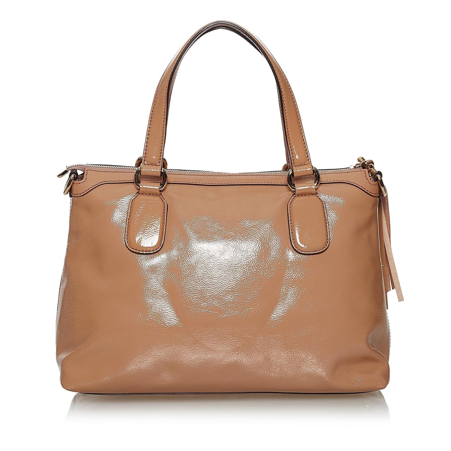 Gucci Soho Working SHG Leather Patent Brown Satchel Bag