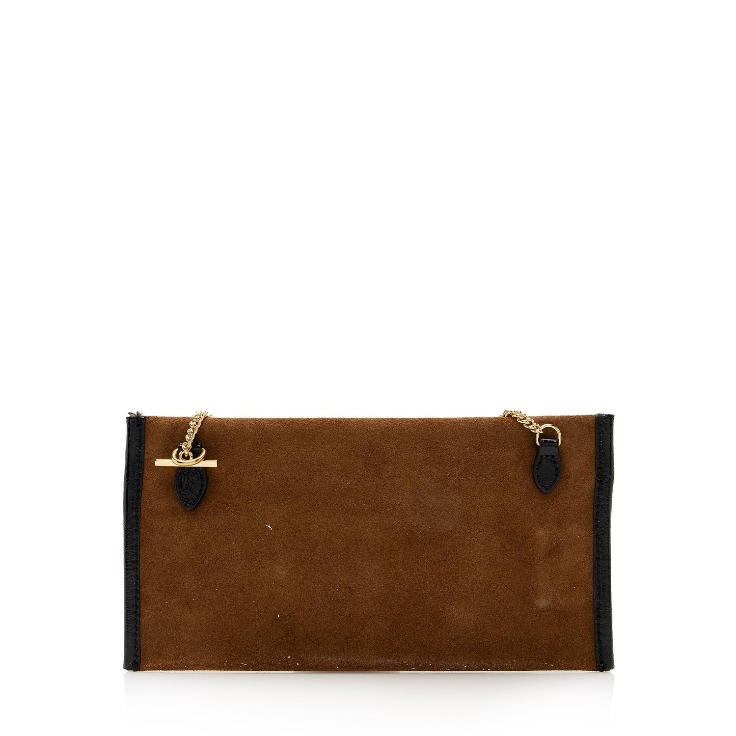 Gucci Pochette SHF Leather Suede Patent Black Clutch Bag