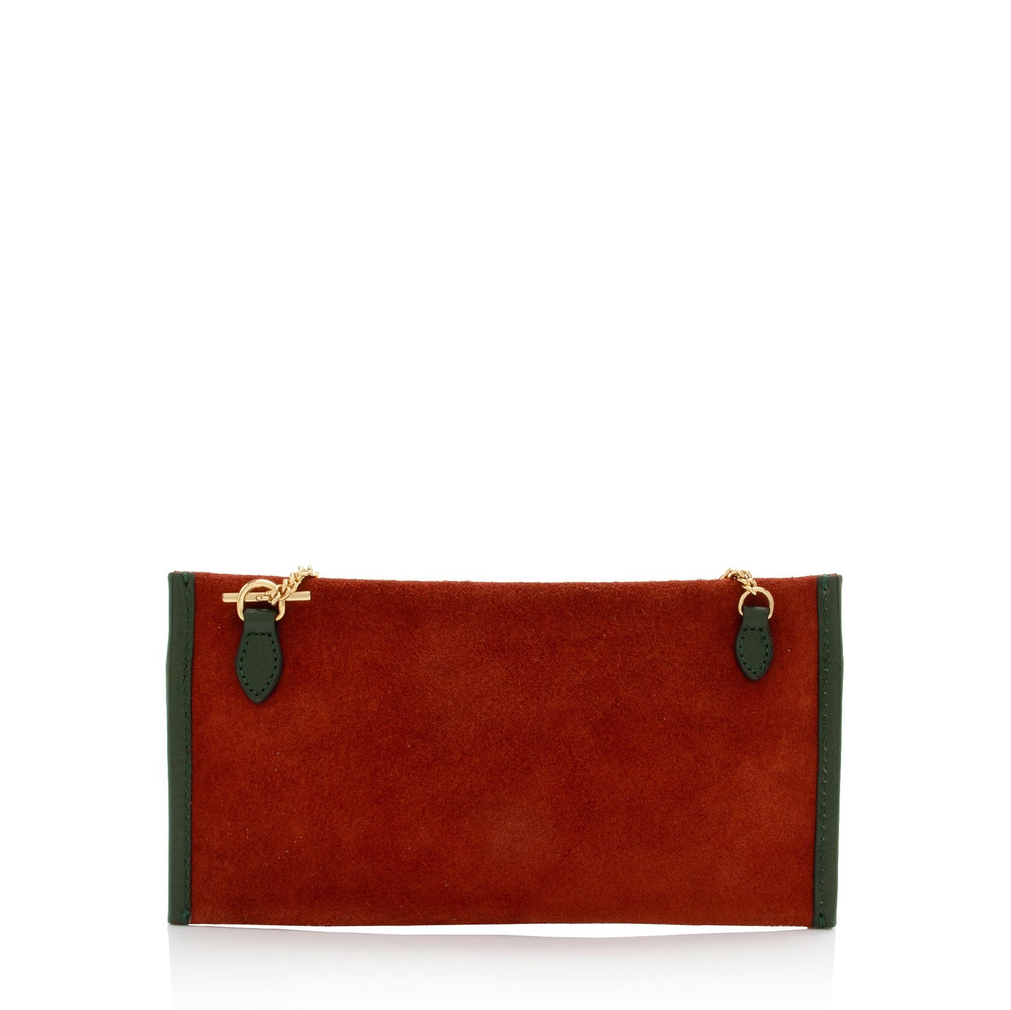 Gucci Pochette SHF-qbbjql Leather Suede Brown Green Clutch Bag