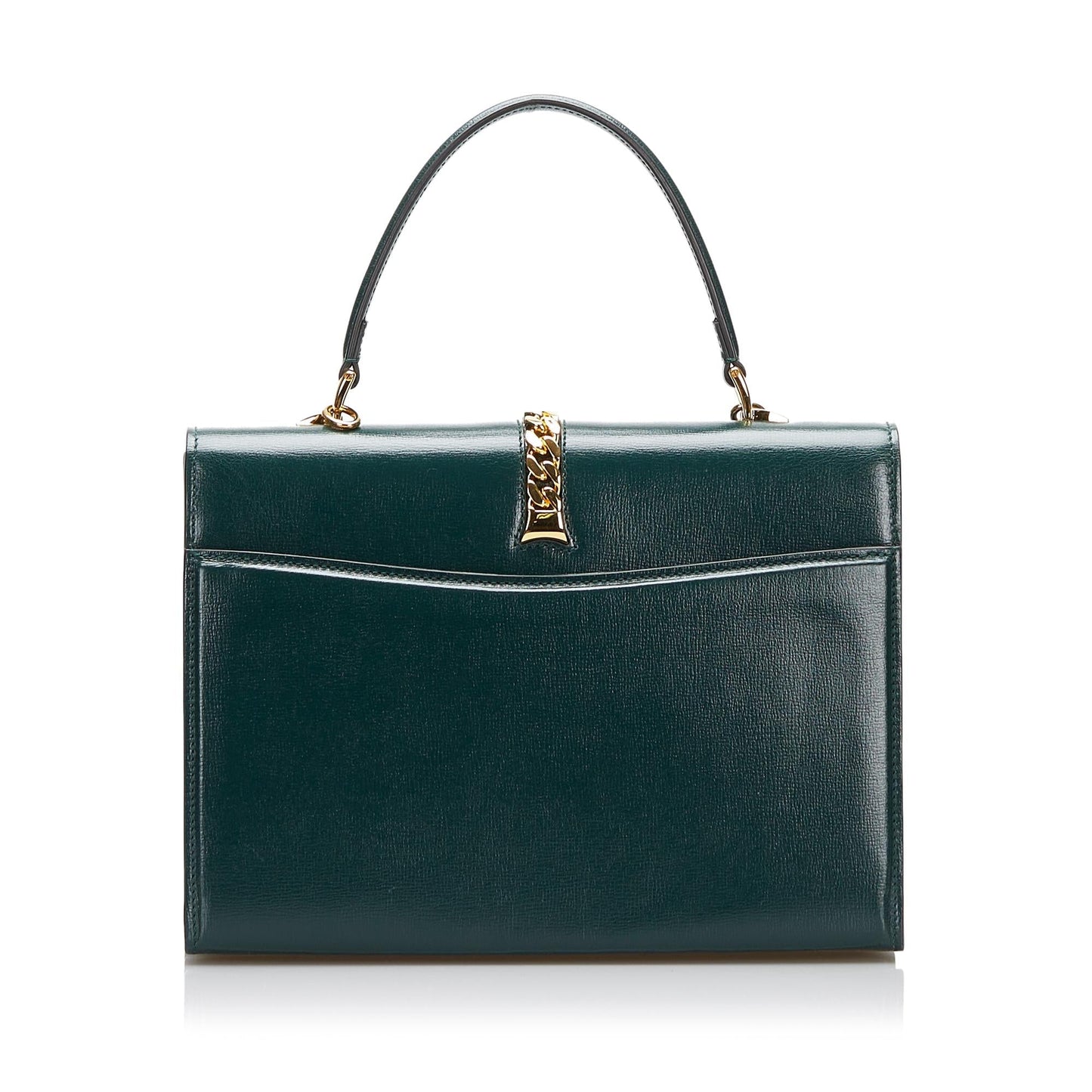 Gucci Sylvie SHG-oTxS9k Calf Green Satchel Bag