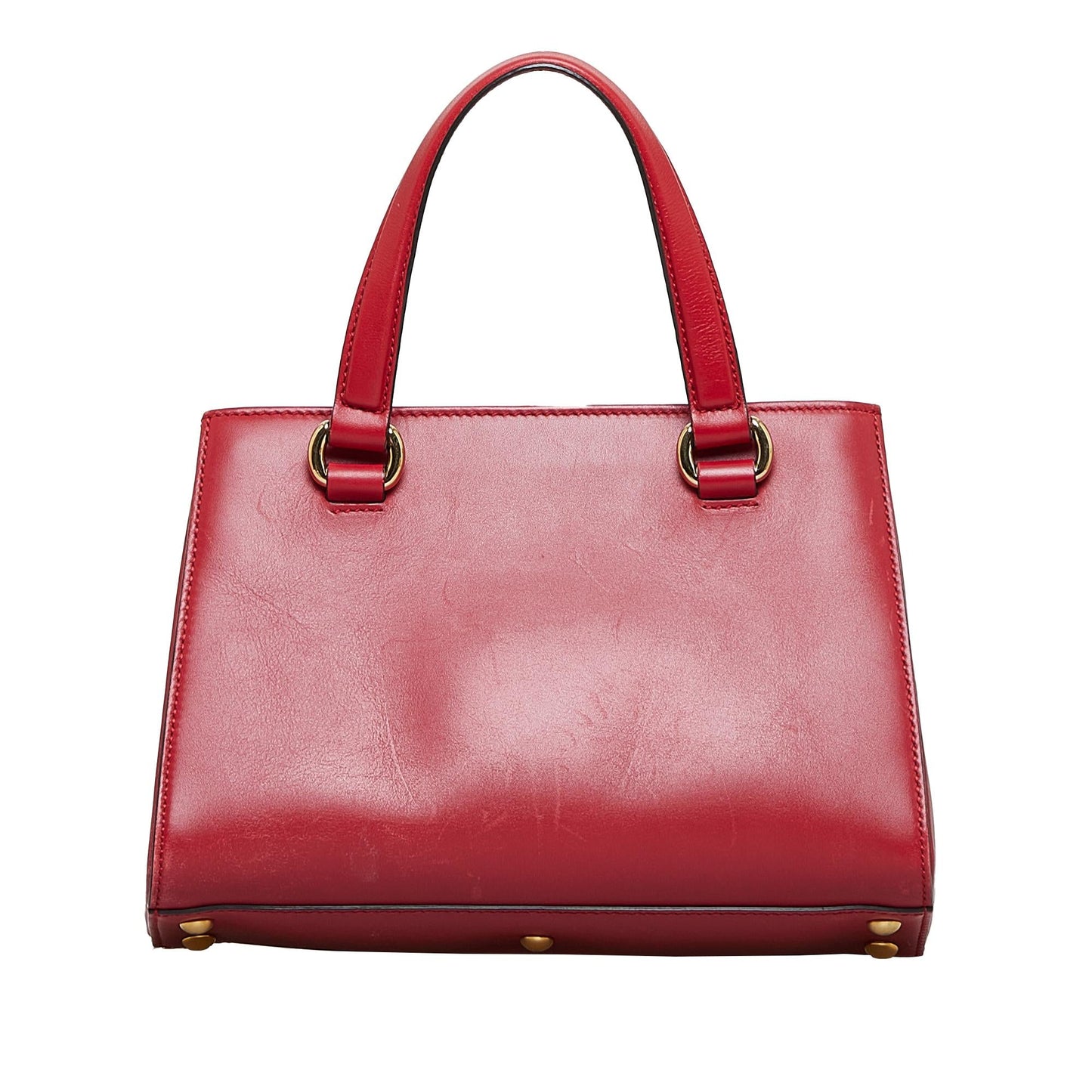 Gucci Sylvie Web Calf Red Top Handle Satchel Bag