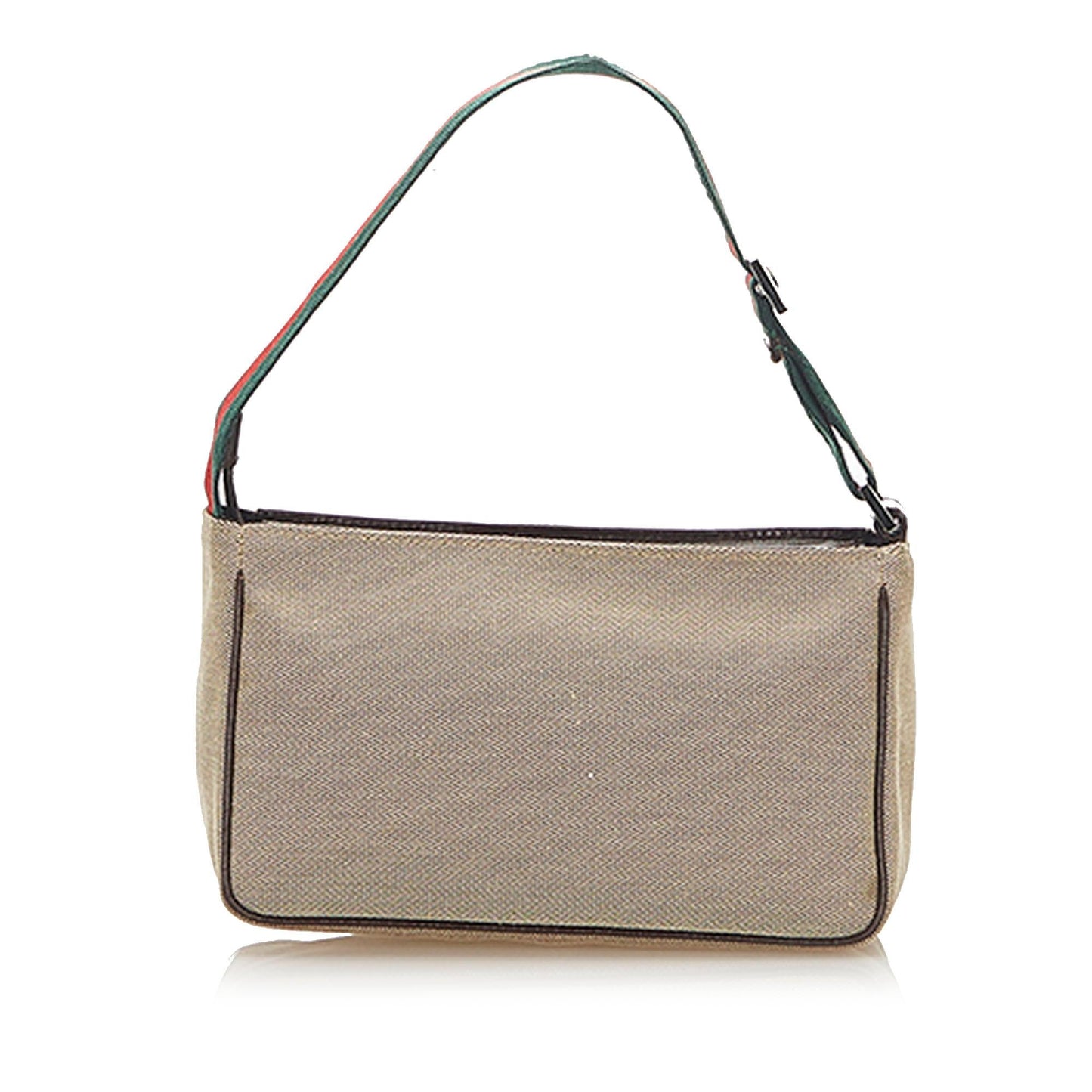 Gucci Web Baguette SHG Canvas Brown Handbag