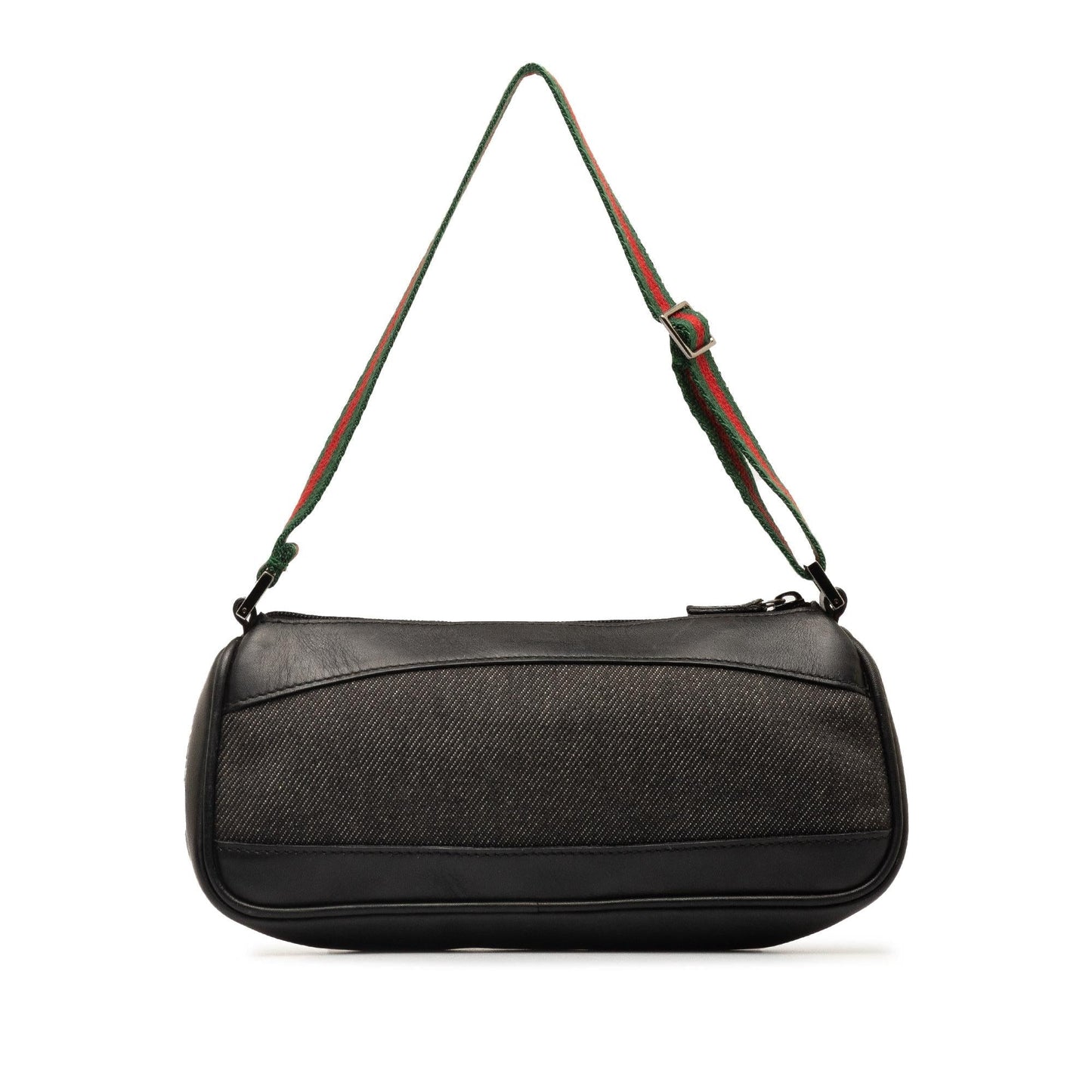 Gucci Web Baguette SHG-dFZzPv Denim Black Handbag
