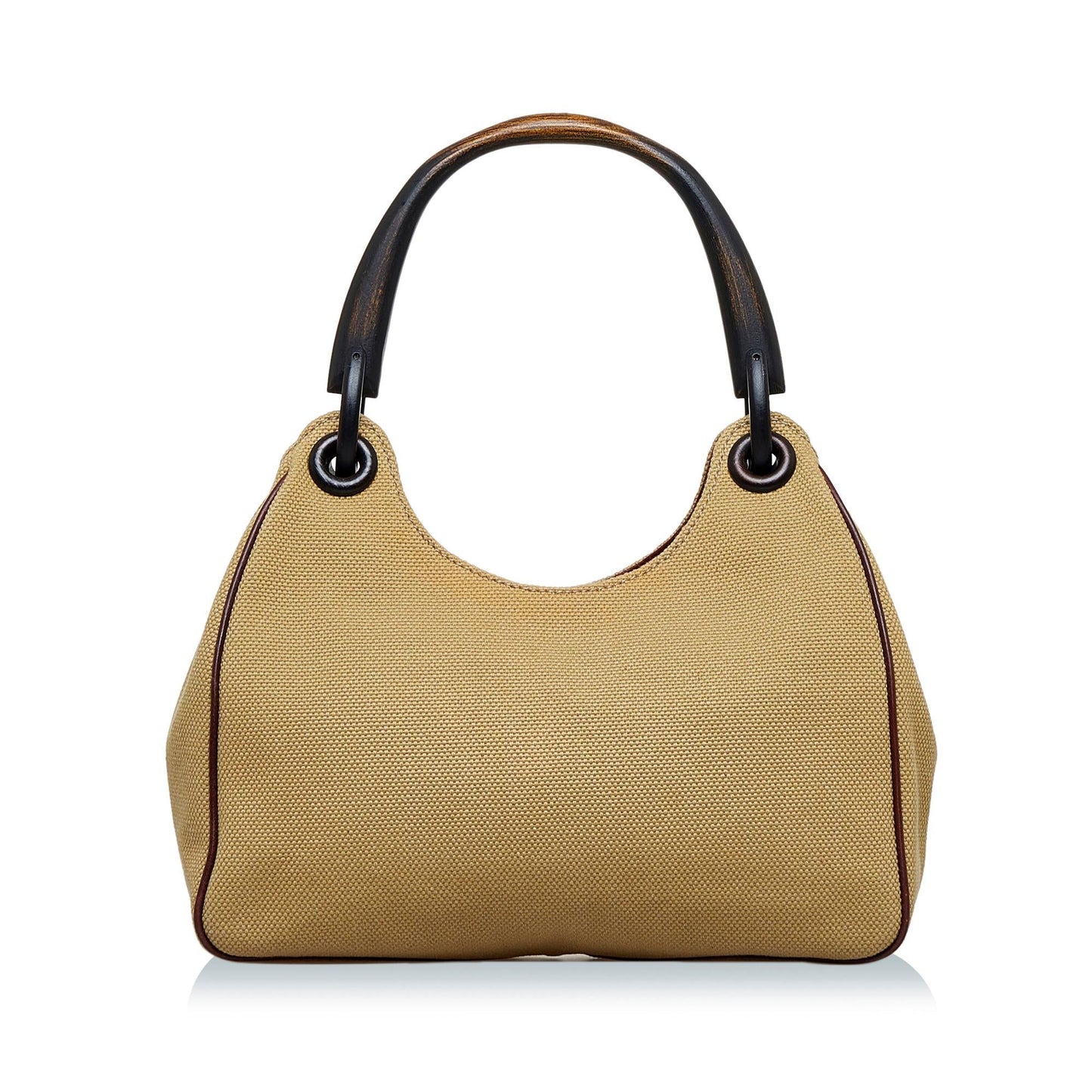 Gucci Wood Handle SHG-zB1eEr Canvas Brown Satchel Bag