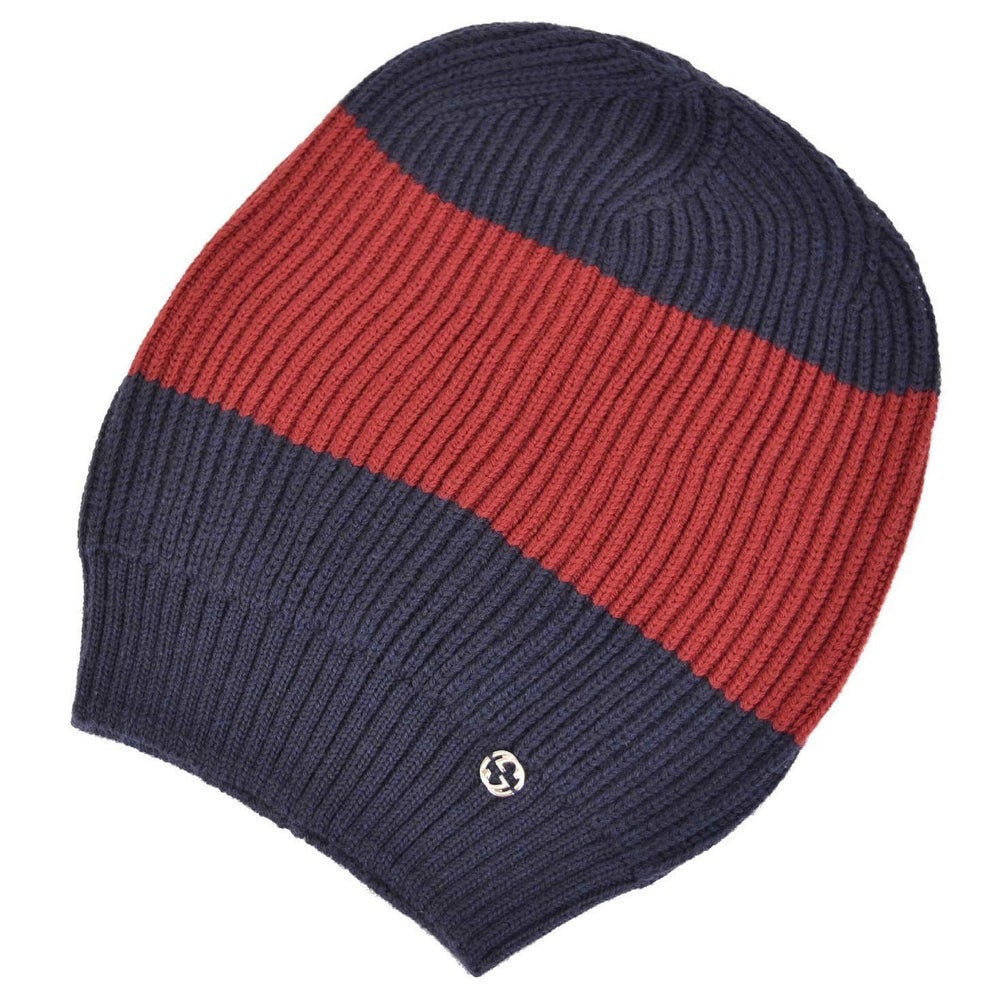 Gucci Interlocking GG Beanie Wool Blue Red Apparel