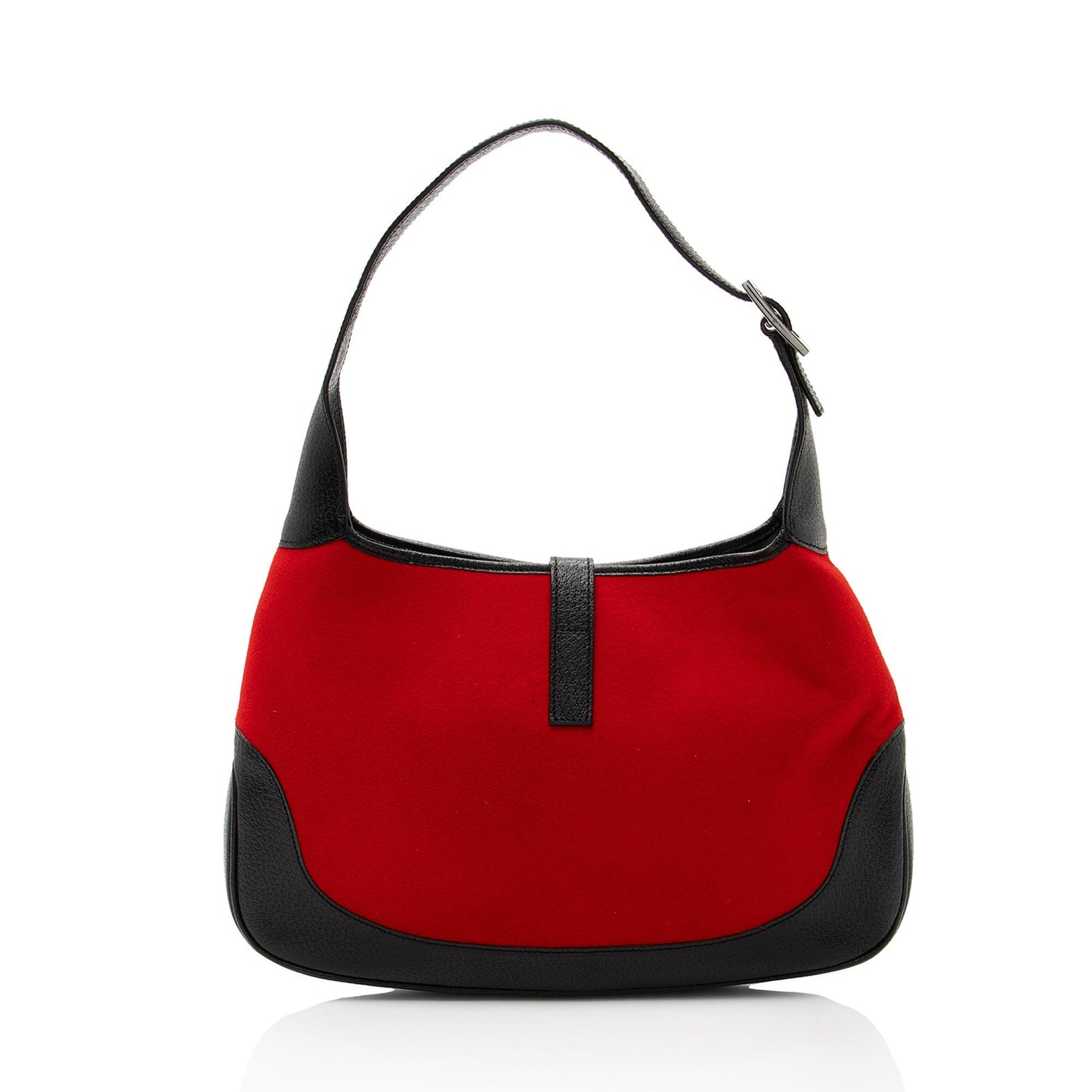 Gucci Wool Jackie Leather Black Red Shoulder Bag
