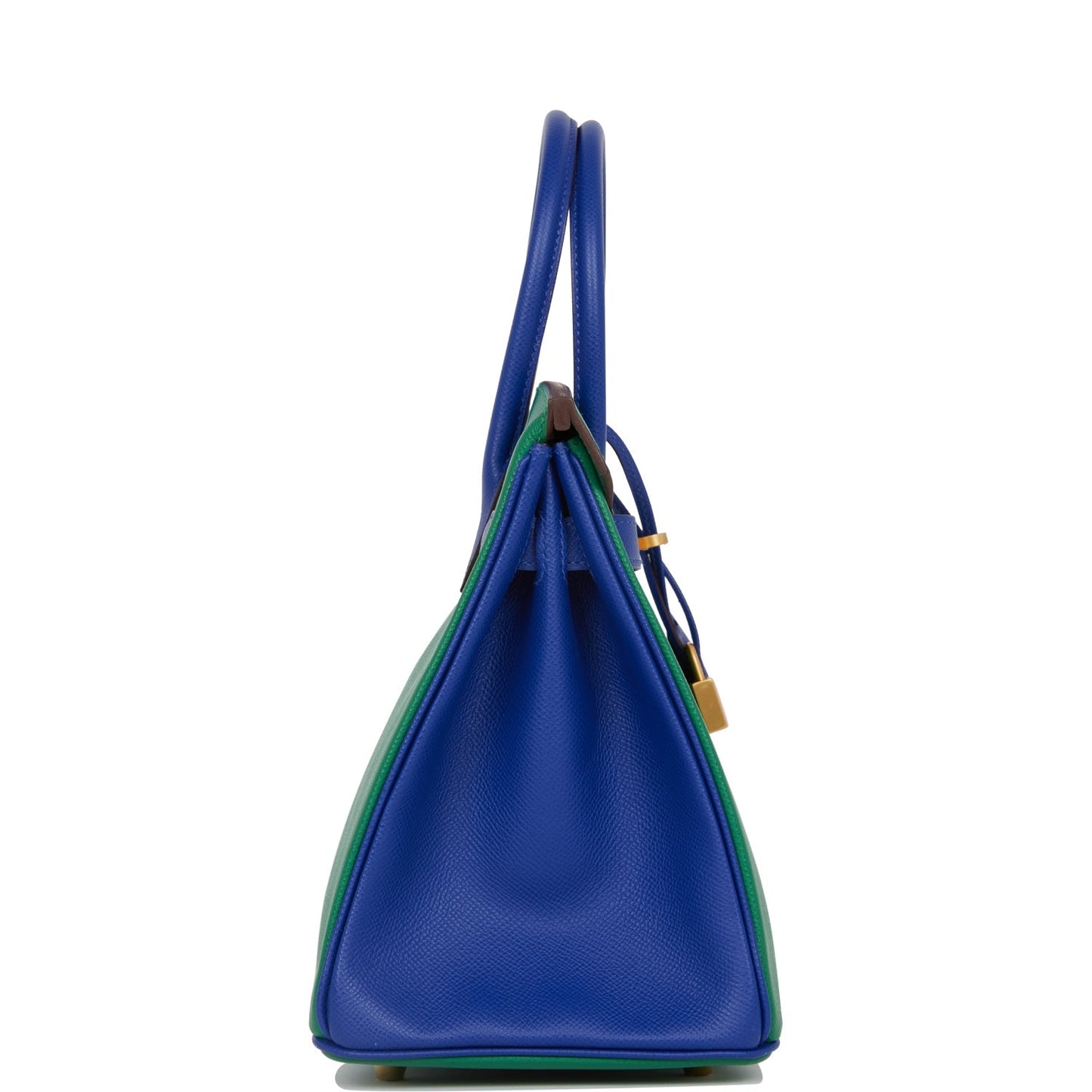 Hermes Special Order Hss Birkin Vert Verone And Bleu Gold Travel Bag