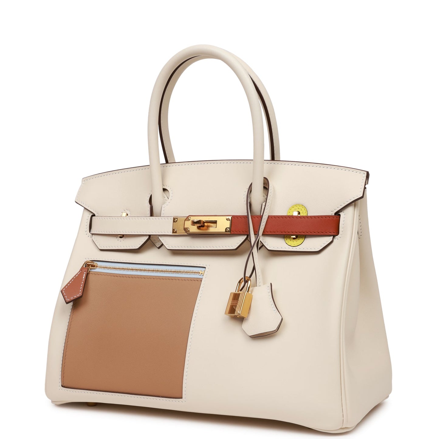 Hermes Colormatic Birkin Nata Chai And Cuivre Swift Gold Travel Bag Gold Hardware