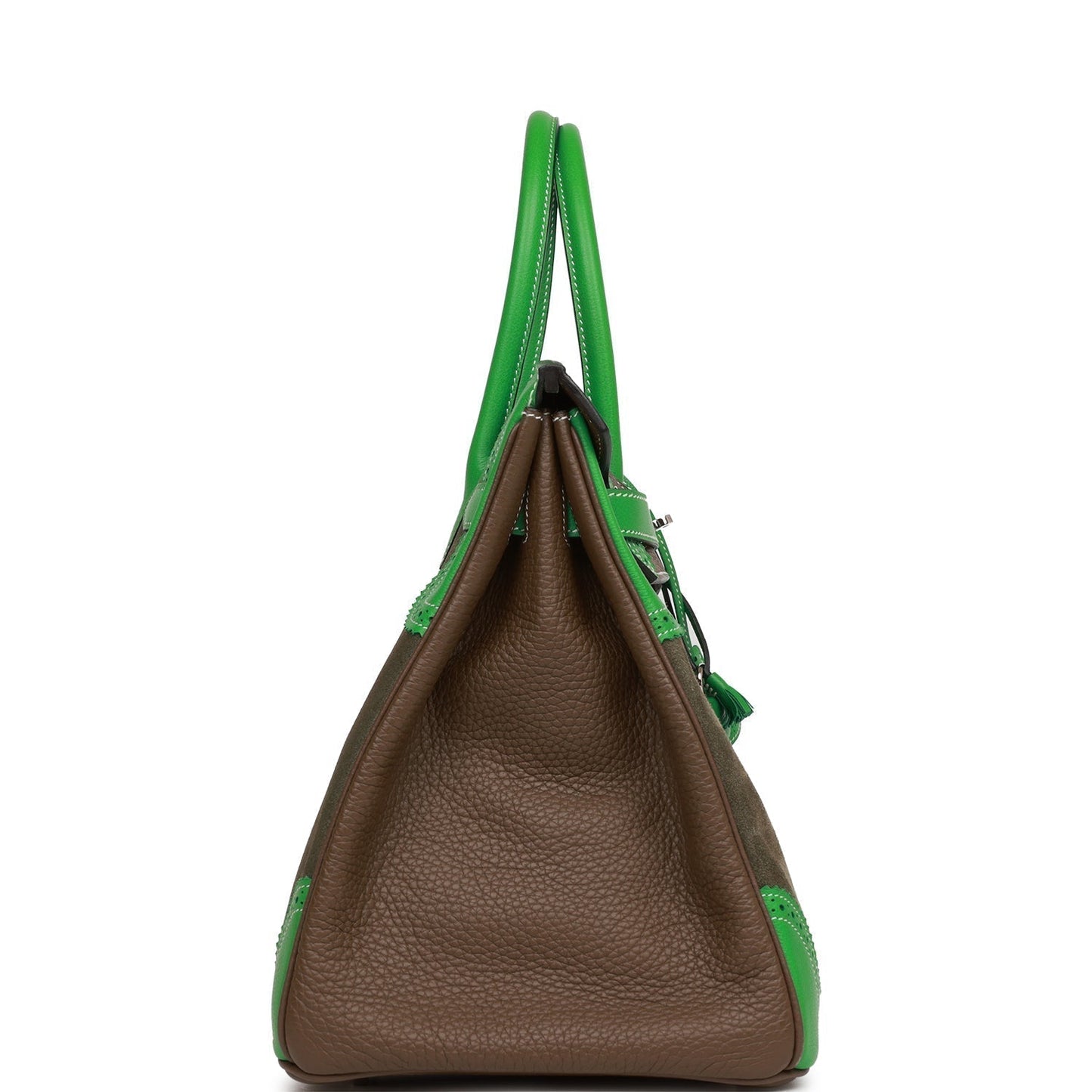 Hermes Grizzly Ghillies Birkin Vert De Gris Bambou Travel Bag