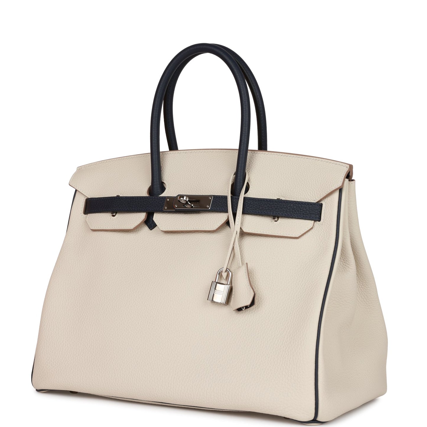 Hermes Special Order Hss Birkin Craie And Bleu Nuit Travel Bag