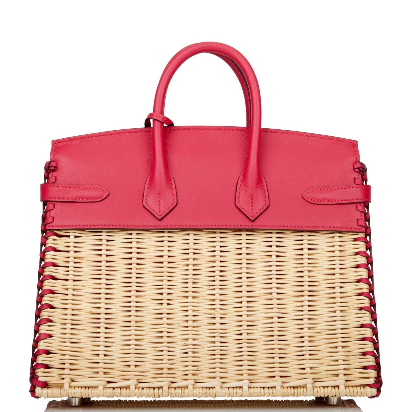 Hermes Luxury Picnic Sellier Birkin Framboise Swift Palladium Travel Bag
