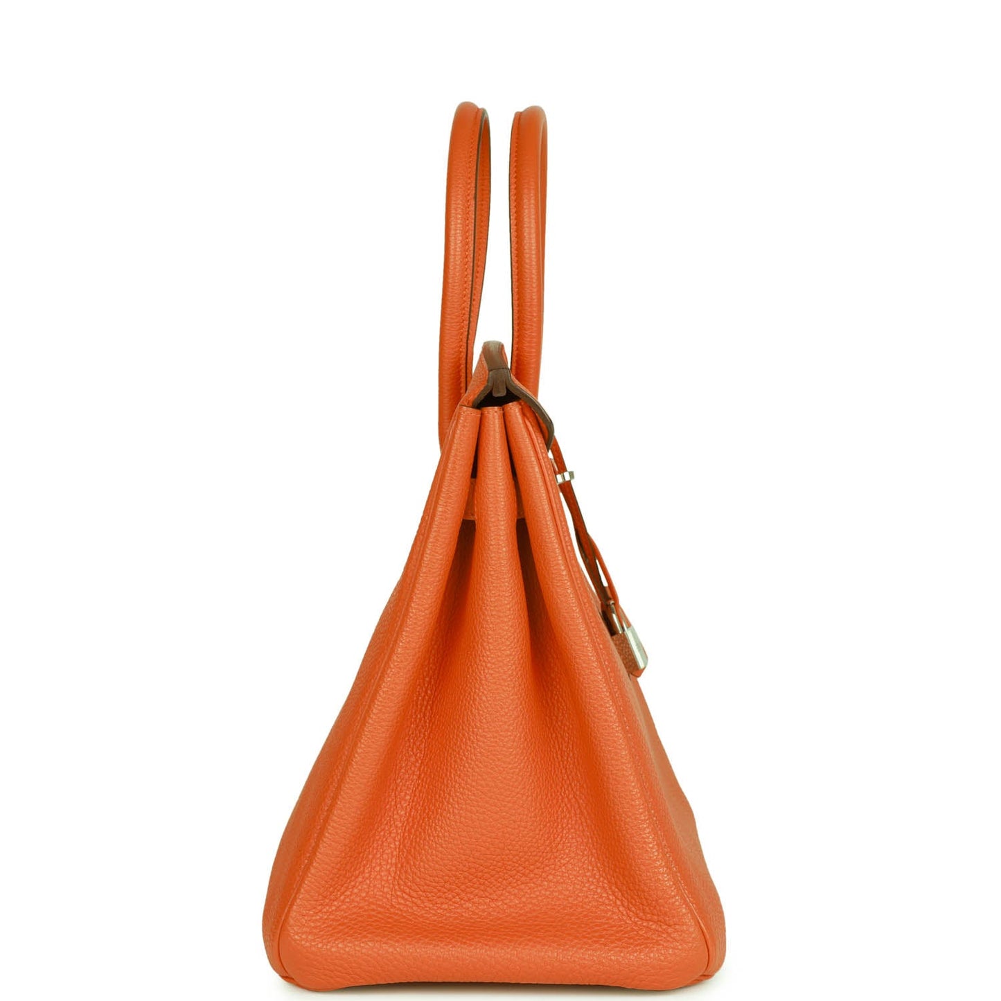 Hermes Birkin Orange Clemence Palladium Hardware Handbag Travel Bag Palladium Hardware
