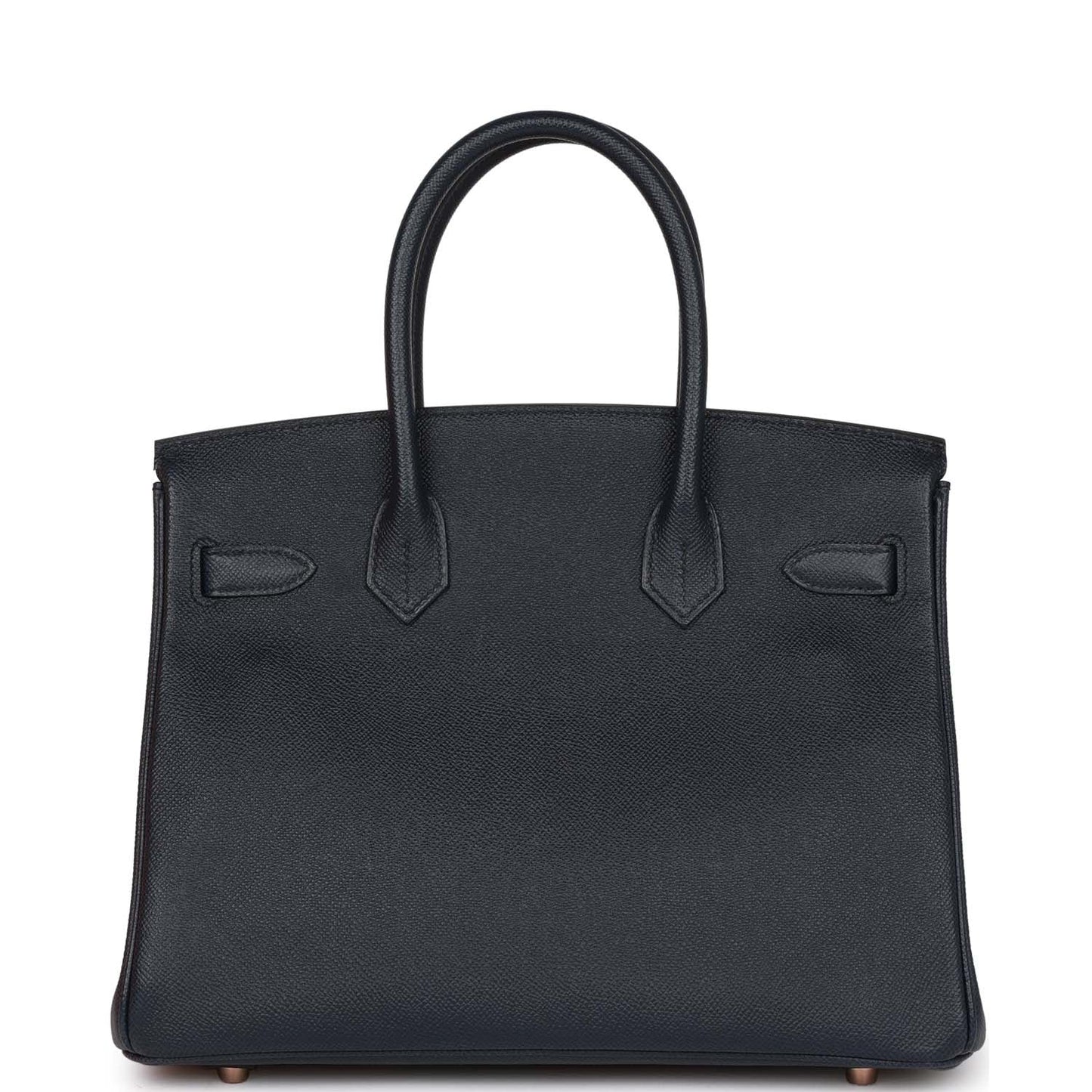 Hermes Birkin Bleu Indigo Epsom Rose Hardware Handbag Gold Travel Bag