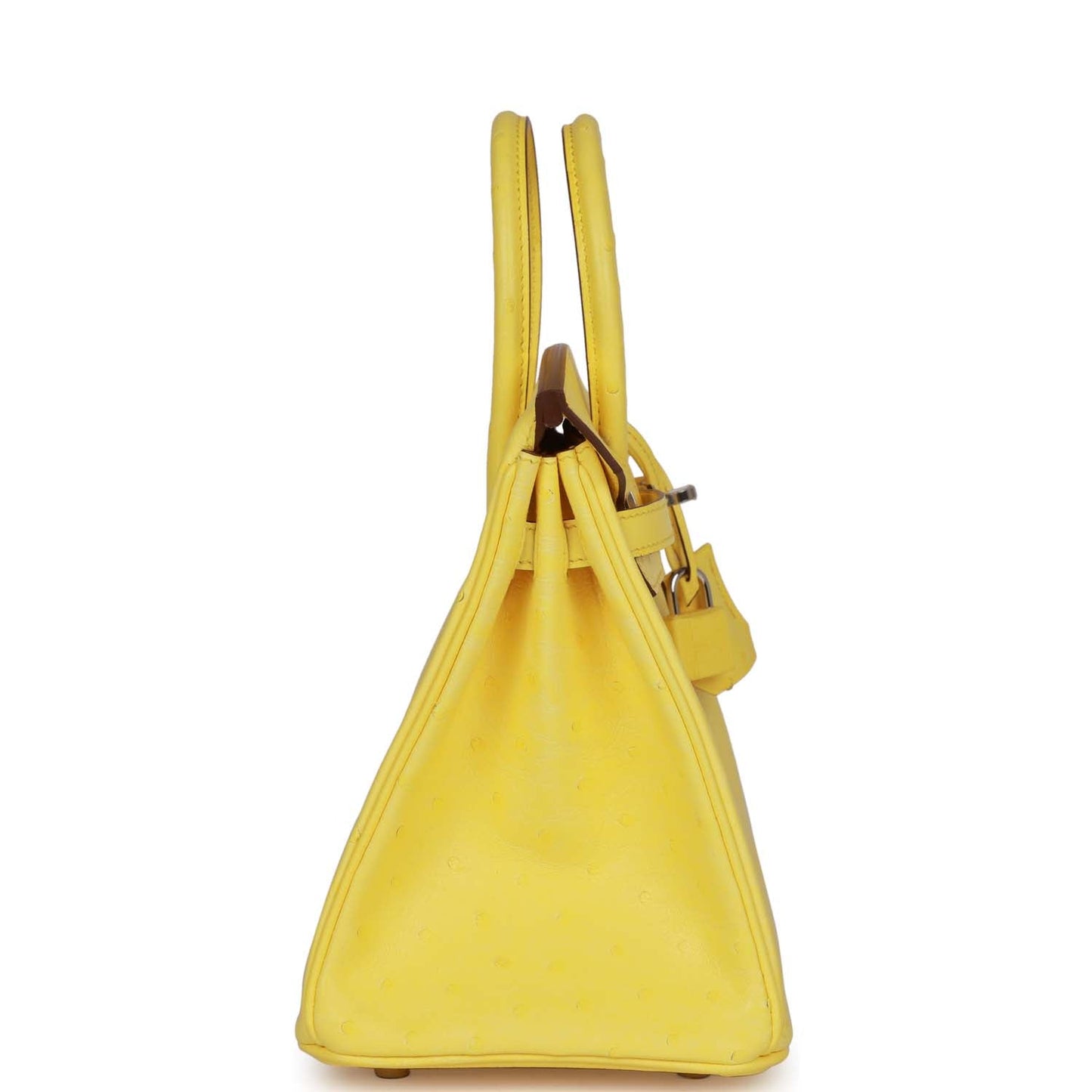 Hermes Birkin Jaune Citron Ostrich Palladium Hardware Handbag Travel Bag
