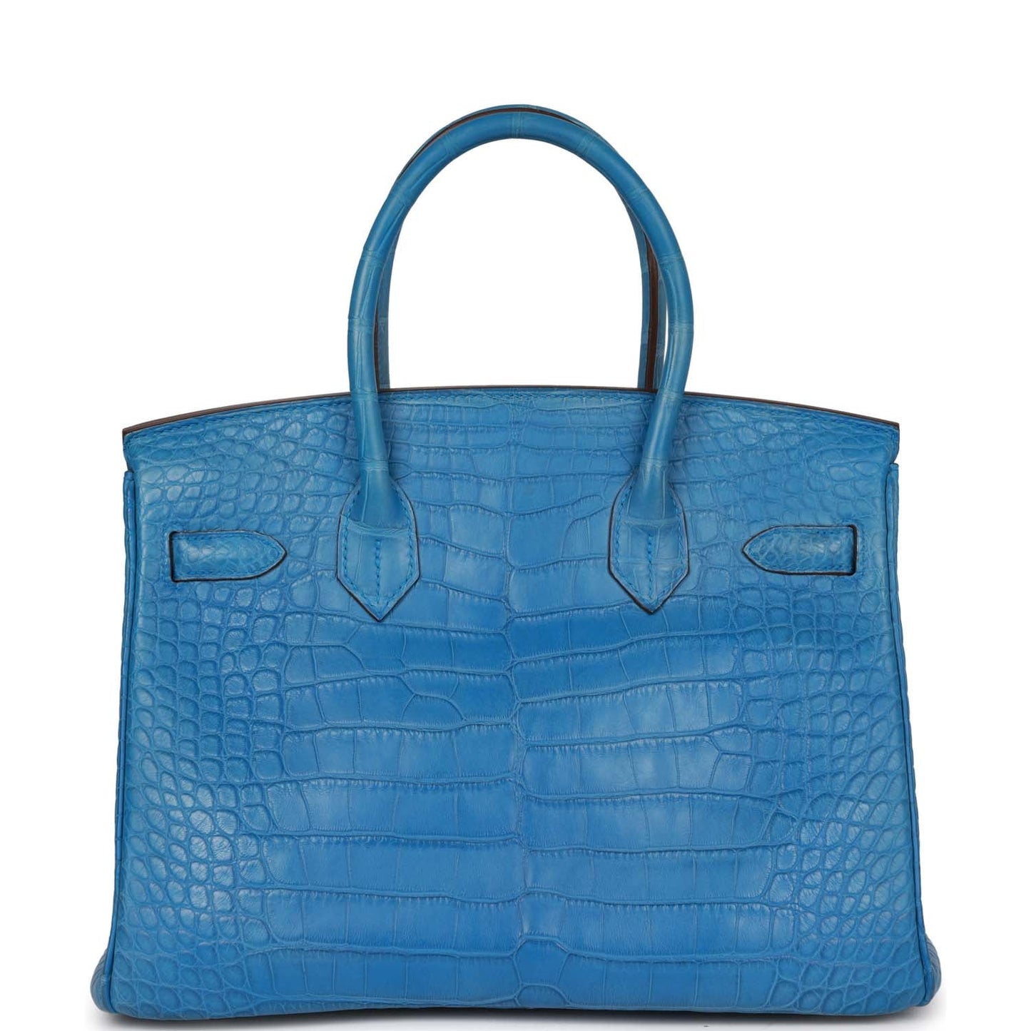 Hermes Top Quality Luxury Birkin Bleu Mykonos Matte Travel Bag