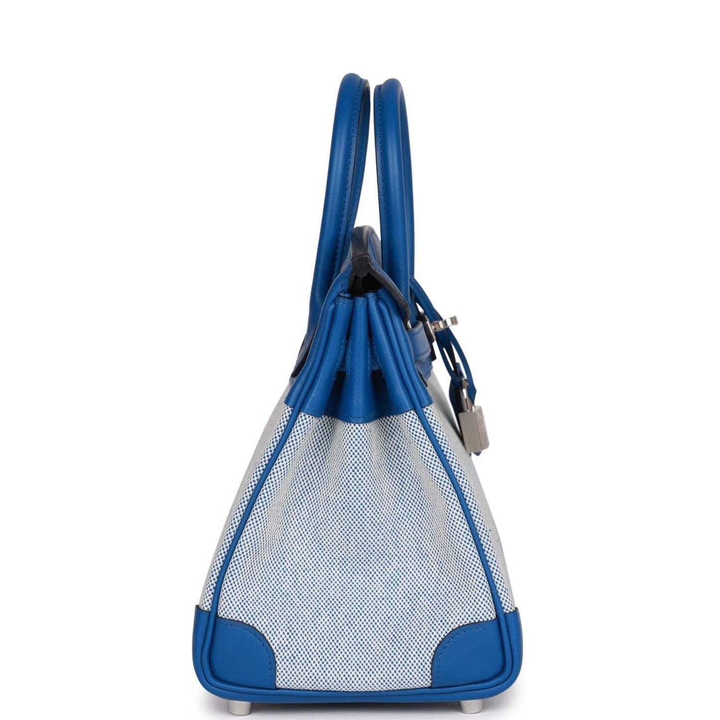 Hermes Birkin Bleu Bill Toile And Bleu France Swift Travel Bag