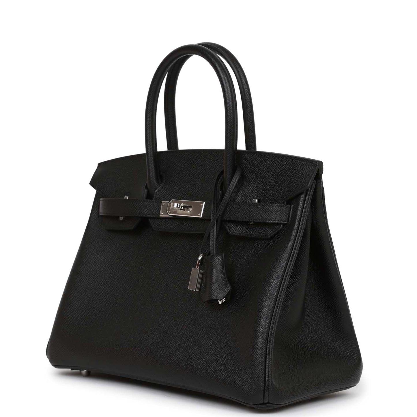 Hermes Birkin Epsom Palladium Hardware Handbag Black Travel Bag