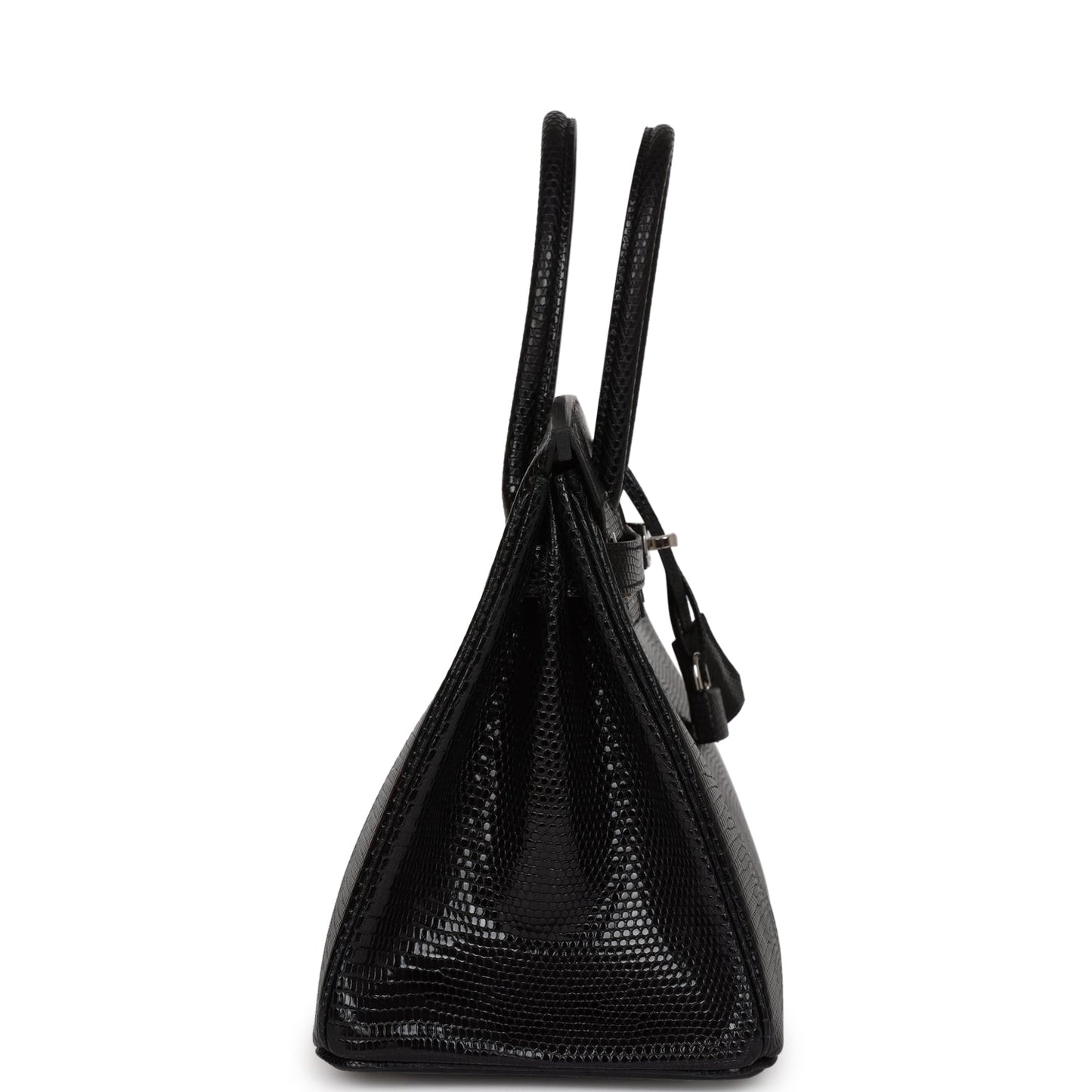 Hermes Birkin Niloticus Lizard Palladium Hardware Handbag Black Travel Bag