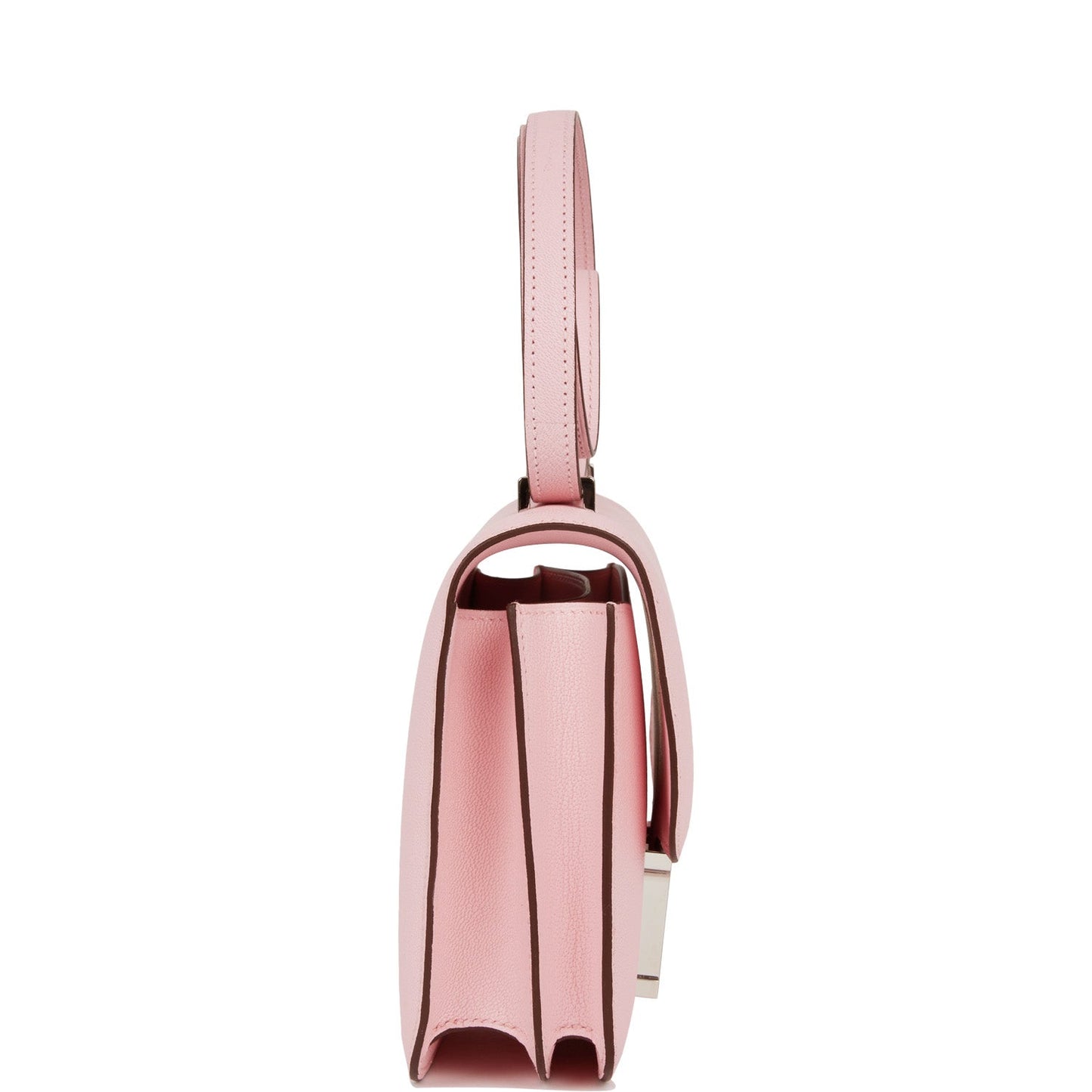 Hermes Constance Rose Sakura Chevre Palladium Hardware Crossbody Bag