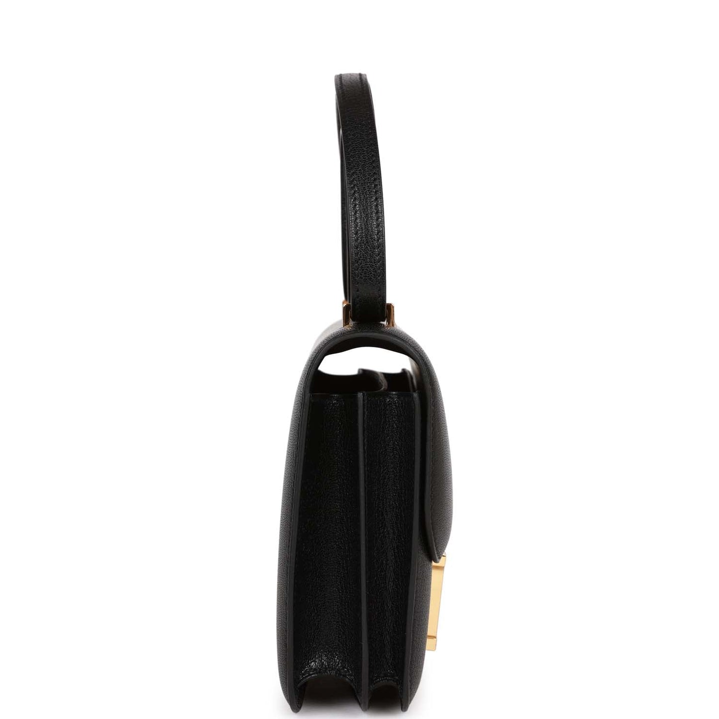 Hermes Constance Chevre Hardware Handbag Black Gold Travel Bag
