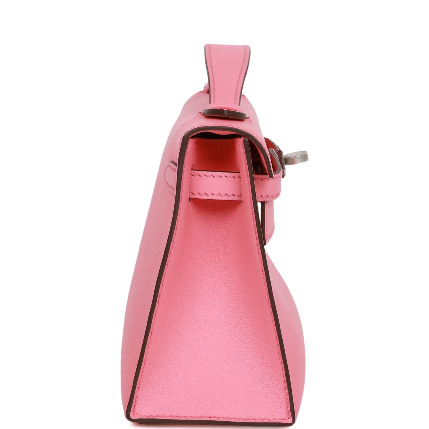 Hermes Kelly Pochette Rose Ete Swift Palladium Hardware Clutch Clutch Bag