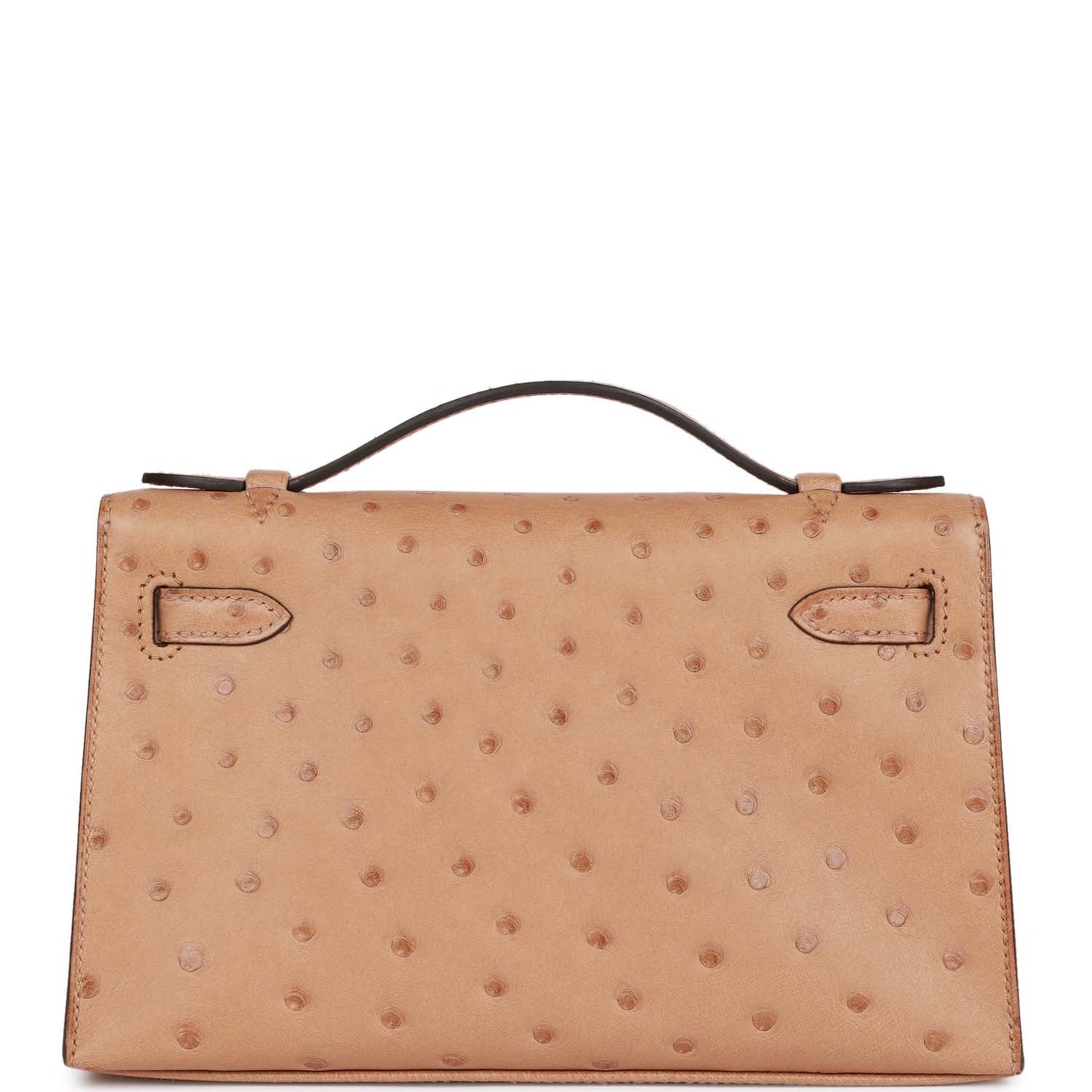 Hermes Kelly Pochette Chai Ostrich Hardware Clutch Bag Gold