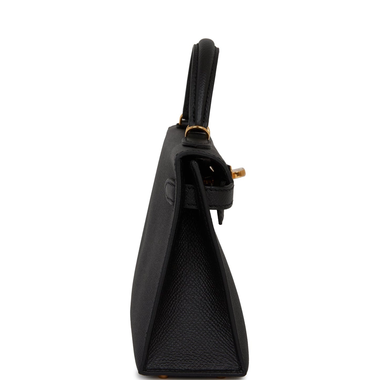 Hermes Kelly Sellier Epsom Hardware Handbag Black Gold Travel Bag 33