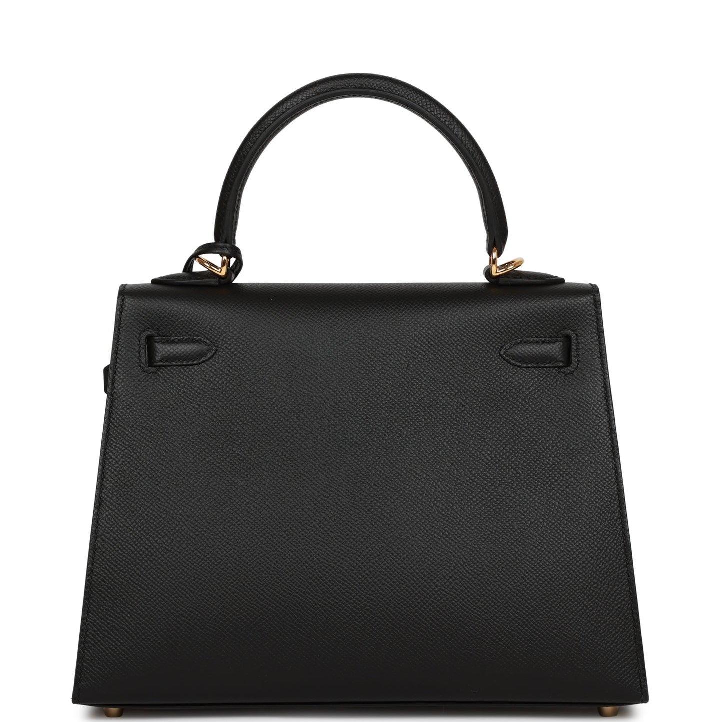 Hermes Kelly Sellier Epsom Hardware Handbag Black Gold Travel Bag 17