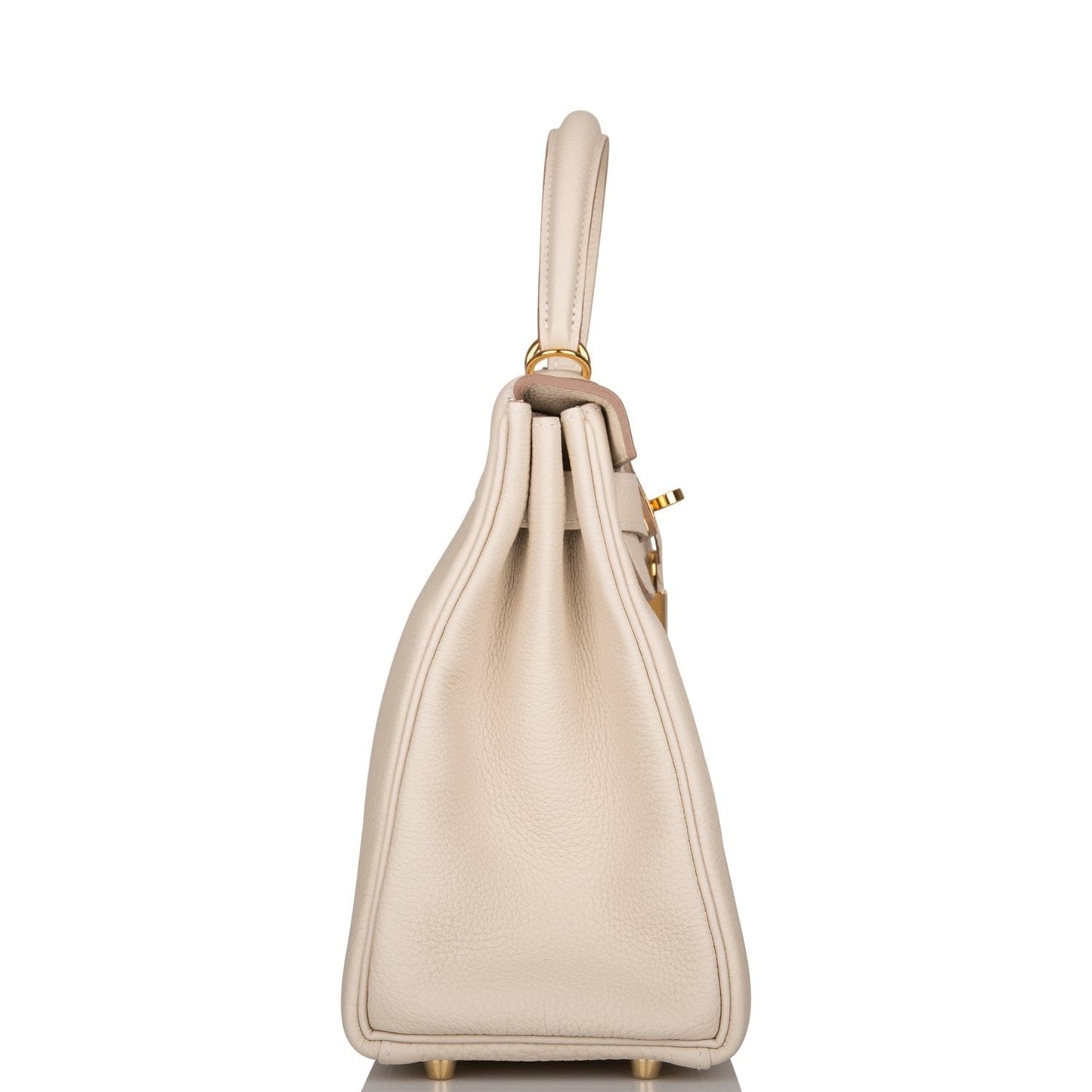 Hermes Kelly Retourne Craie Togo Hardware Handbag Gold Travel Bag Gold Hardware