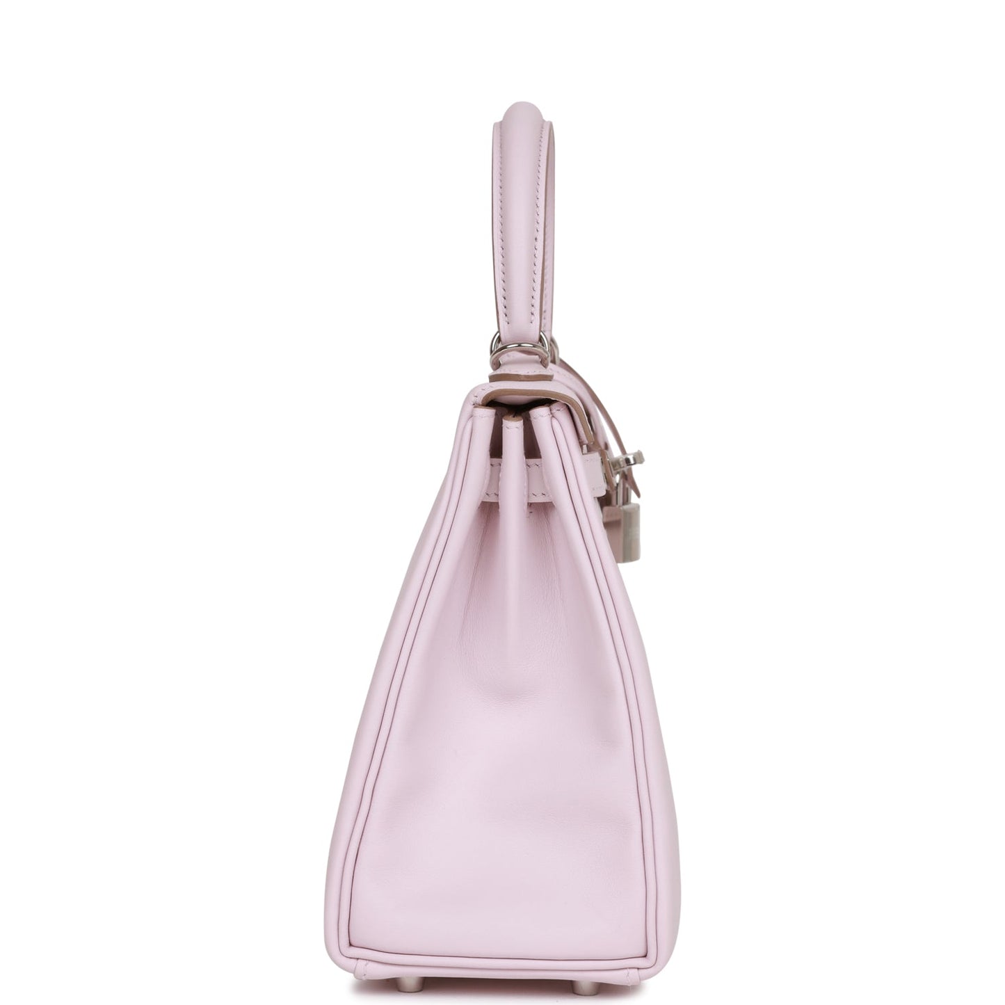 Hermes Kelly Retourne Mauve Pale Swift Palladium Hardware Handbag Travel Bag