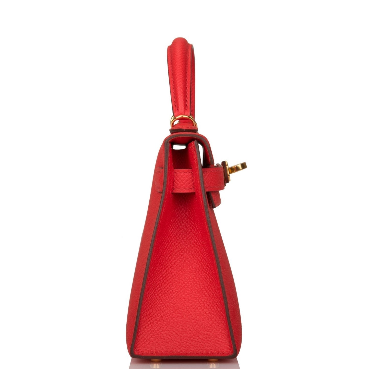 Hermes Kelly Sellier Rouge De Coeur Epsom Hardware Gold Travel Bag Gold Hardware