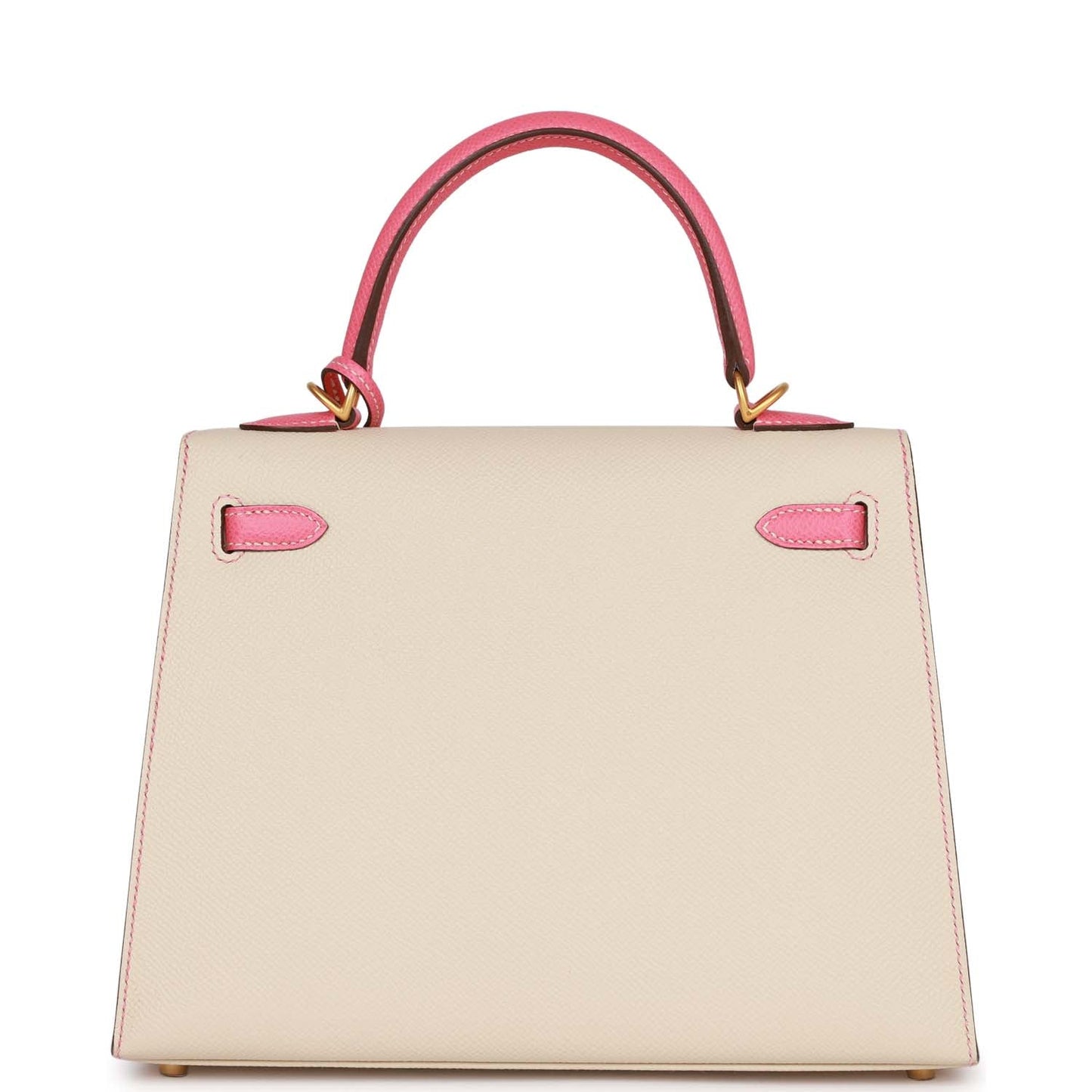 Hermes Kelly Sellier Craie And Rose Lipstick Epsom Gold Travel Bag